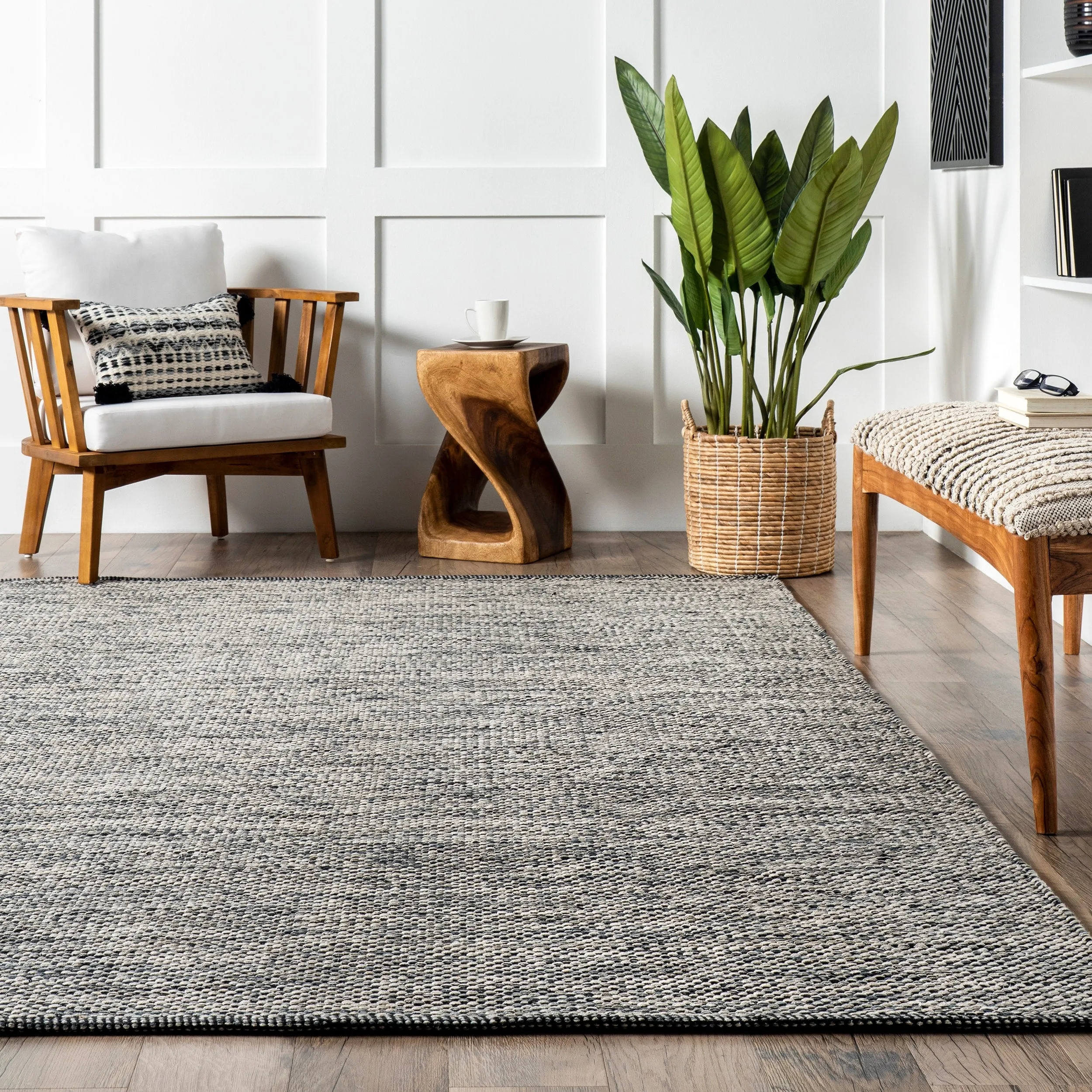 Nuloom Alessi Solid Farmhouse Cotton Area Rug