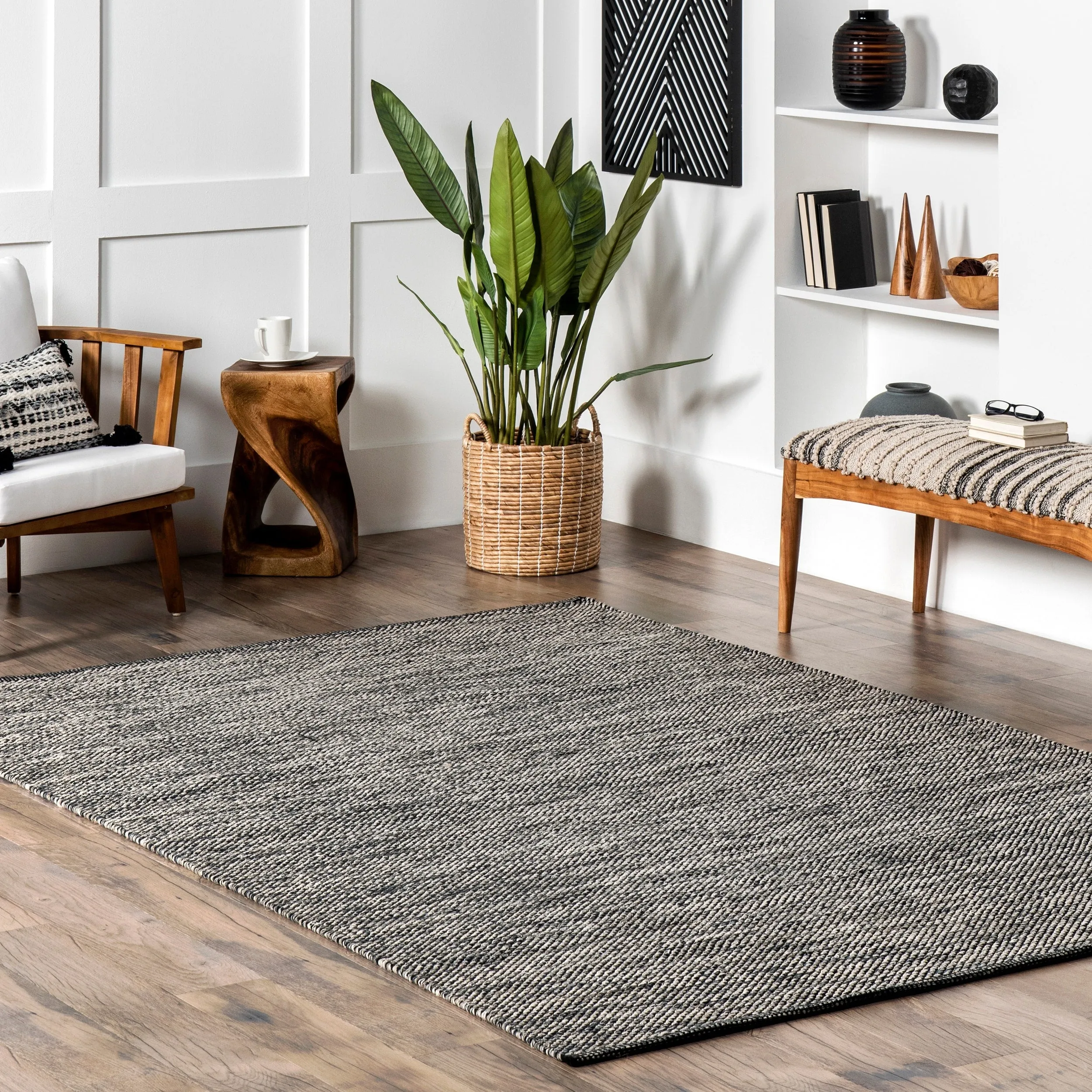 Nuloom Alessi Solid Farmhouse Cotton Area Rug