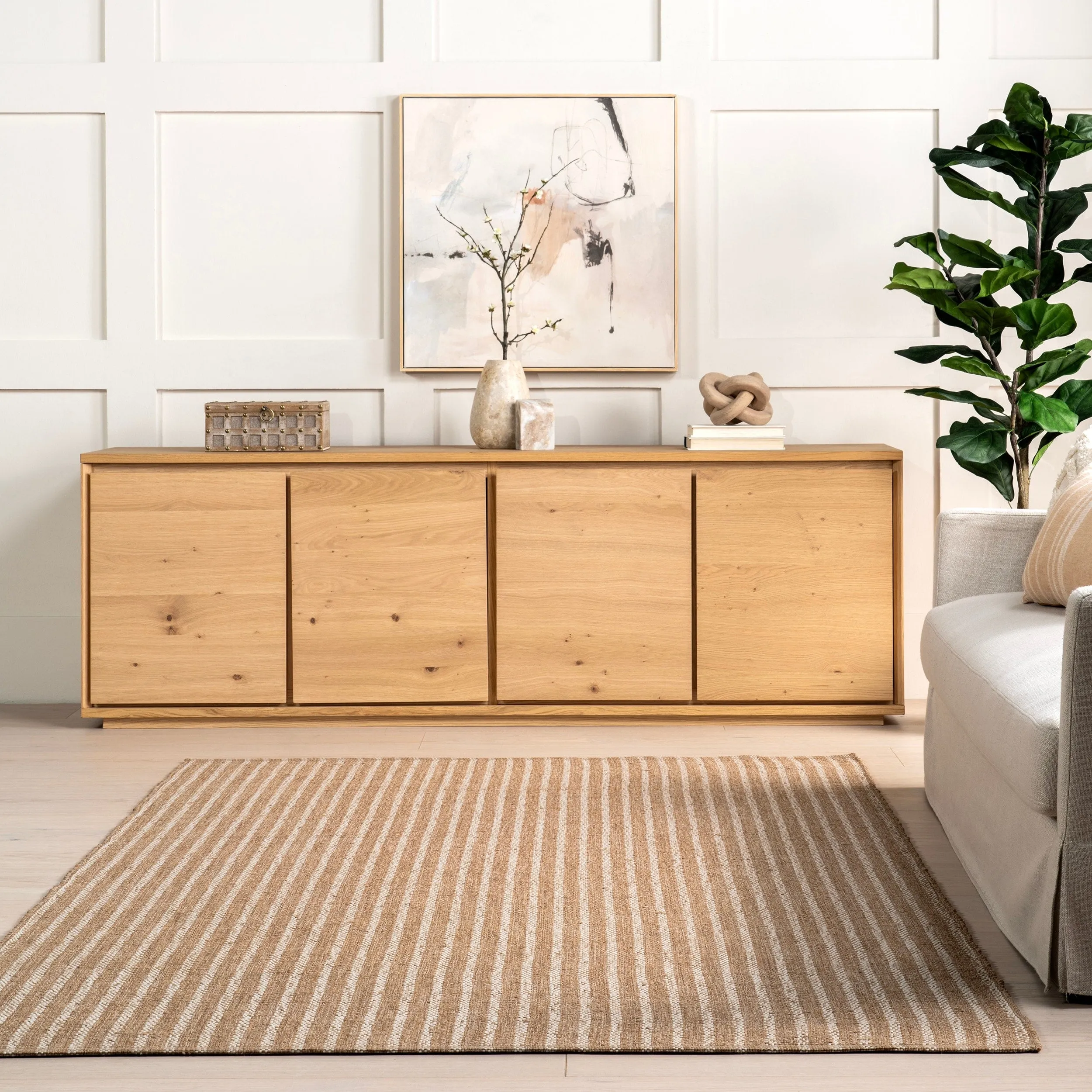 Nuloom Alia Striped Faux Jute Indoor/Outdoor Area Rug