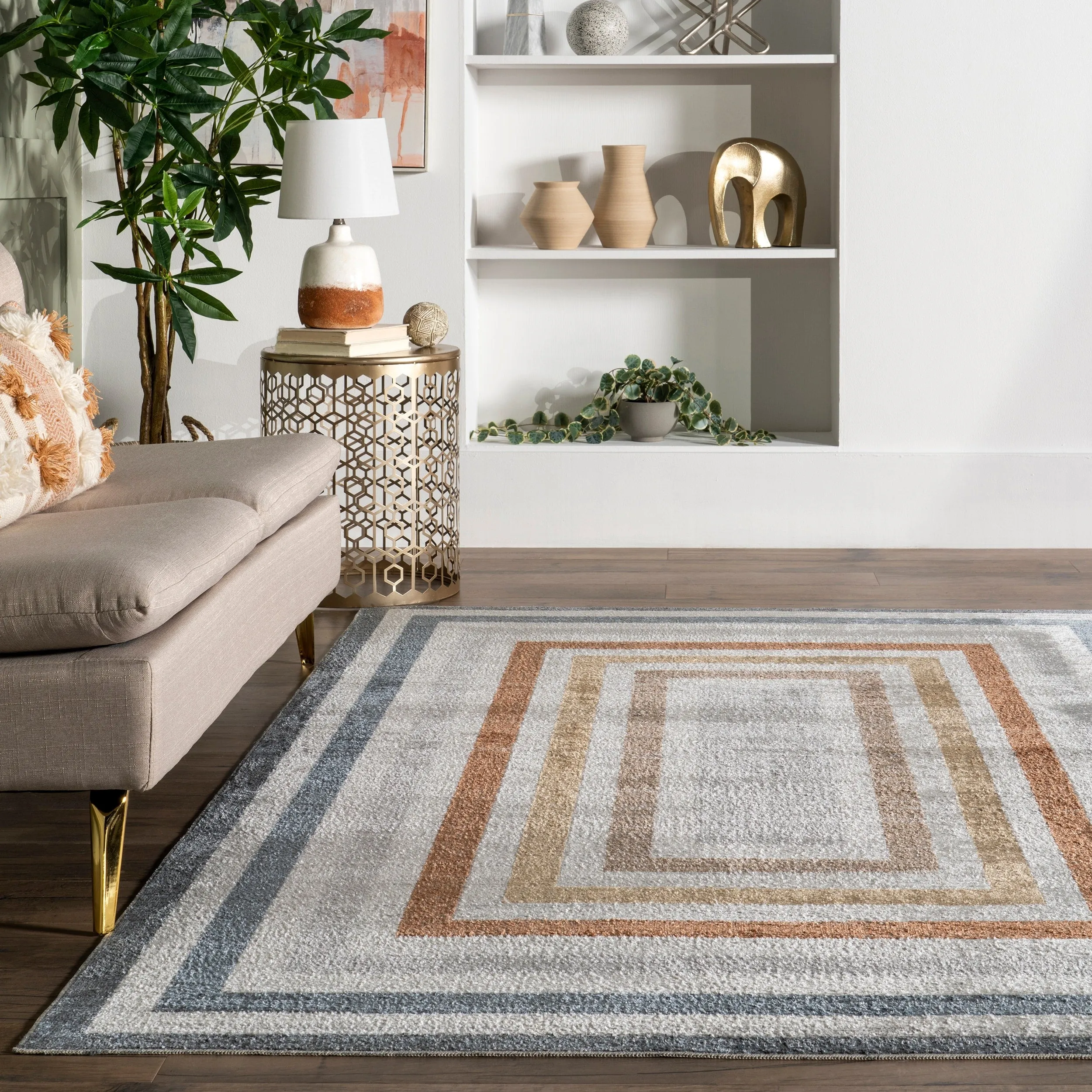 Nuloom Alienor SpinClean Striped Machine Washable Area Rug