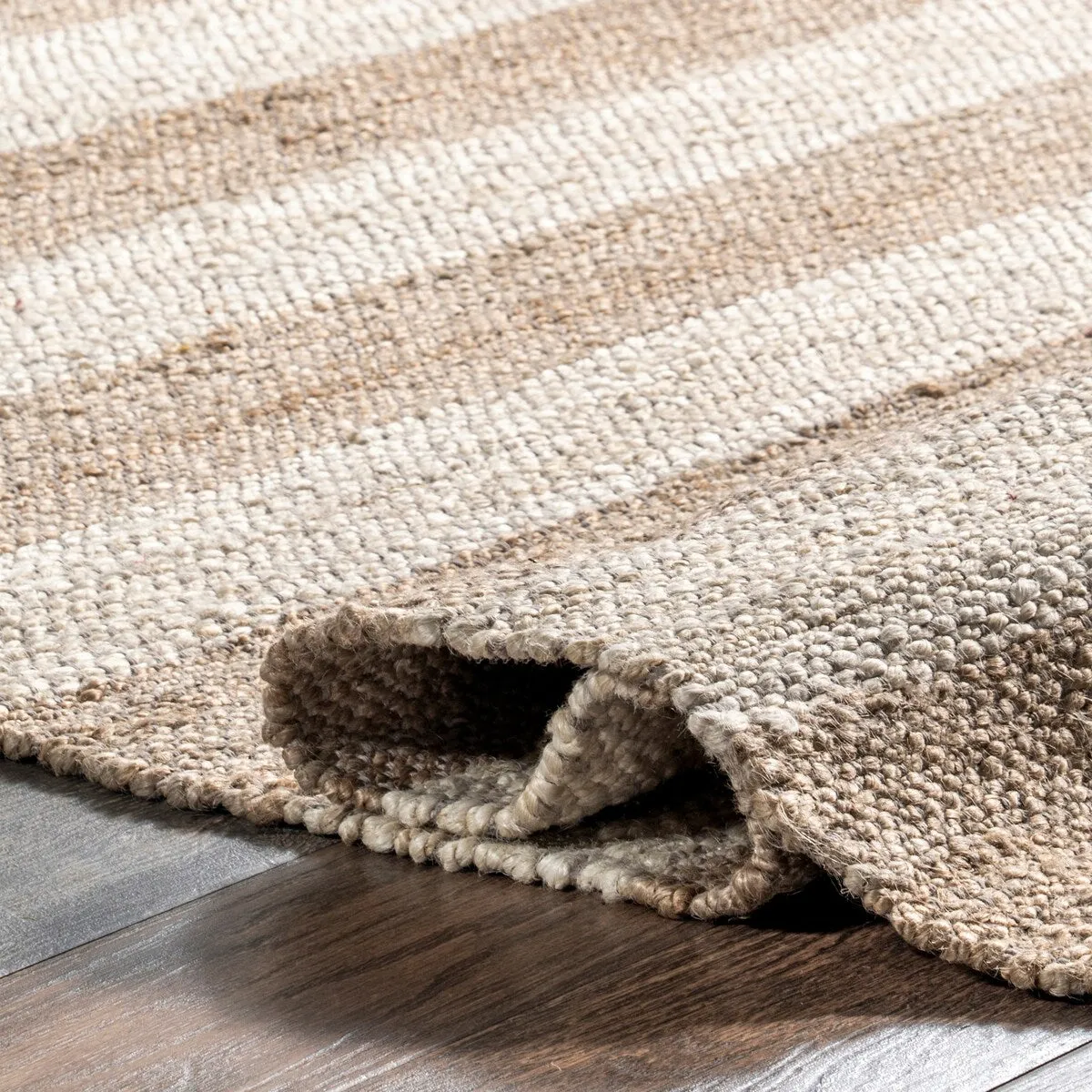 Nuloom Alisia Flatweave Striped Jute Area Rug
