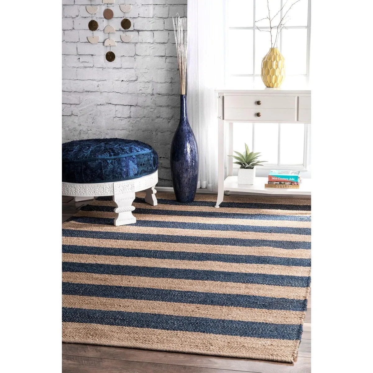 Nuloom Alisia Flatweave Striped Jute Area Rug
