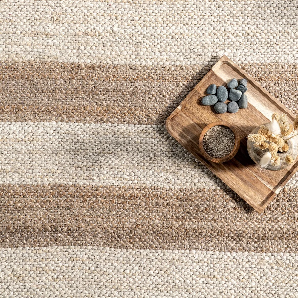 Nuloom Alisia Flatweave Striped Jute Area Rug