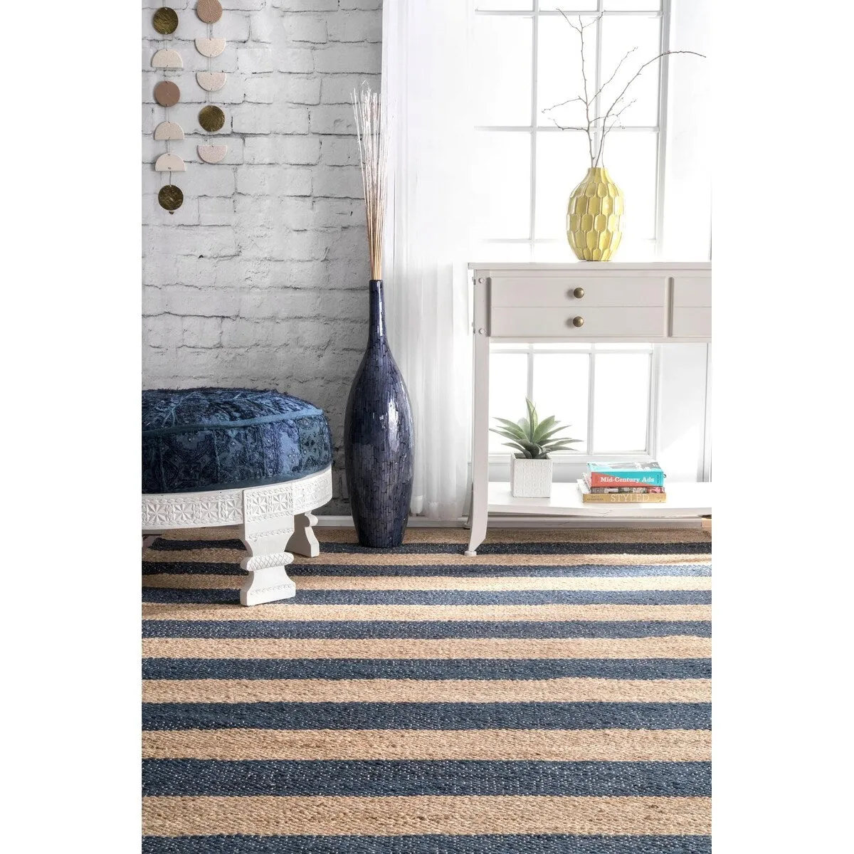 Nuloom Alisia Flatweave Striped Jute Area Rug