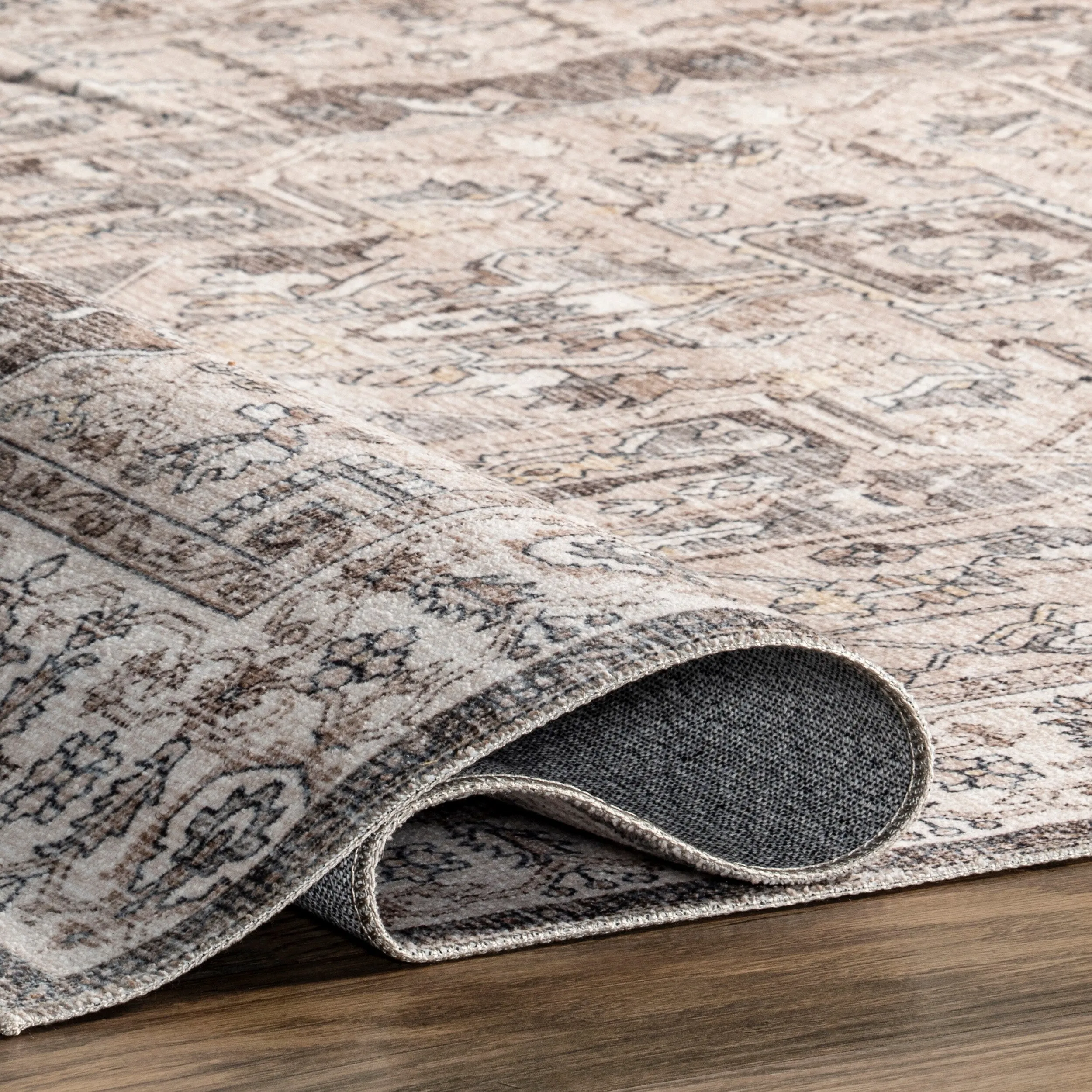Nuloom Brielle SpinClean Machine Washable Vintage Medallion Area Rug