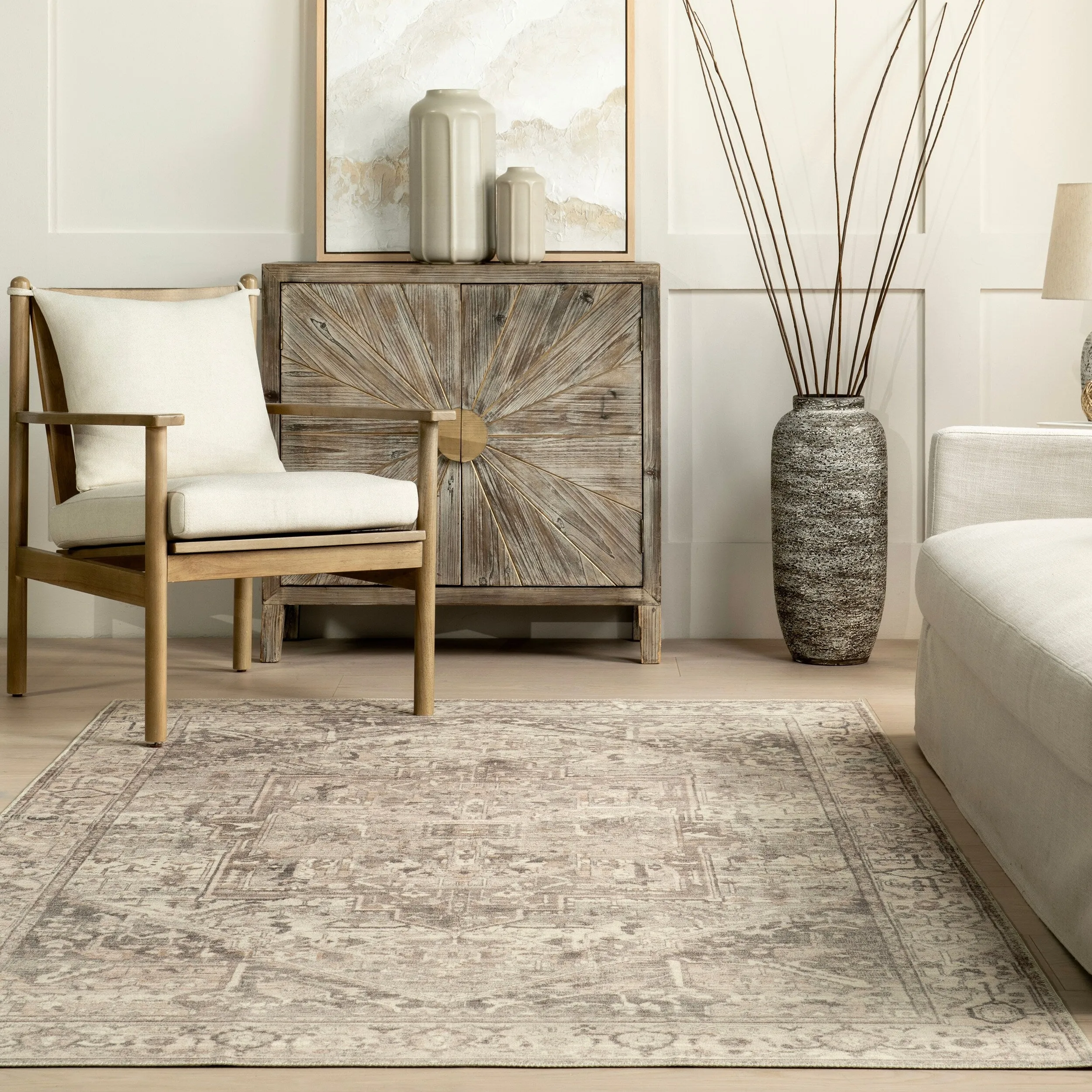 Nuloom Brielle SpinClean Machine Washable Vintage Medallion Area Rug