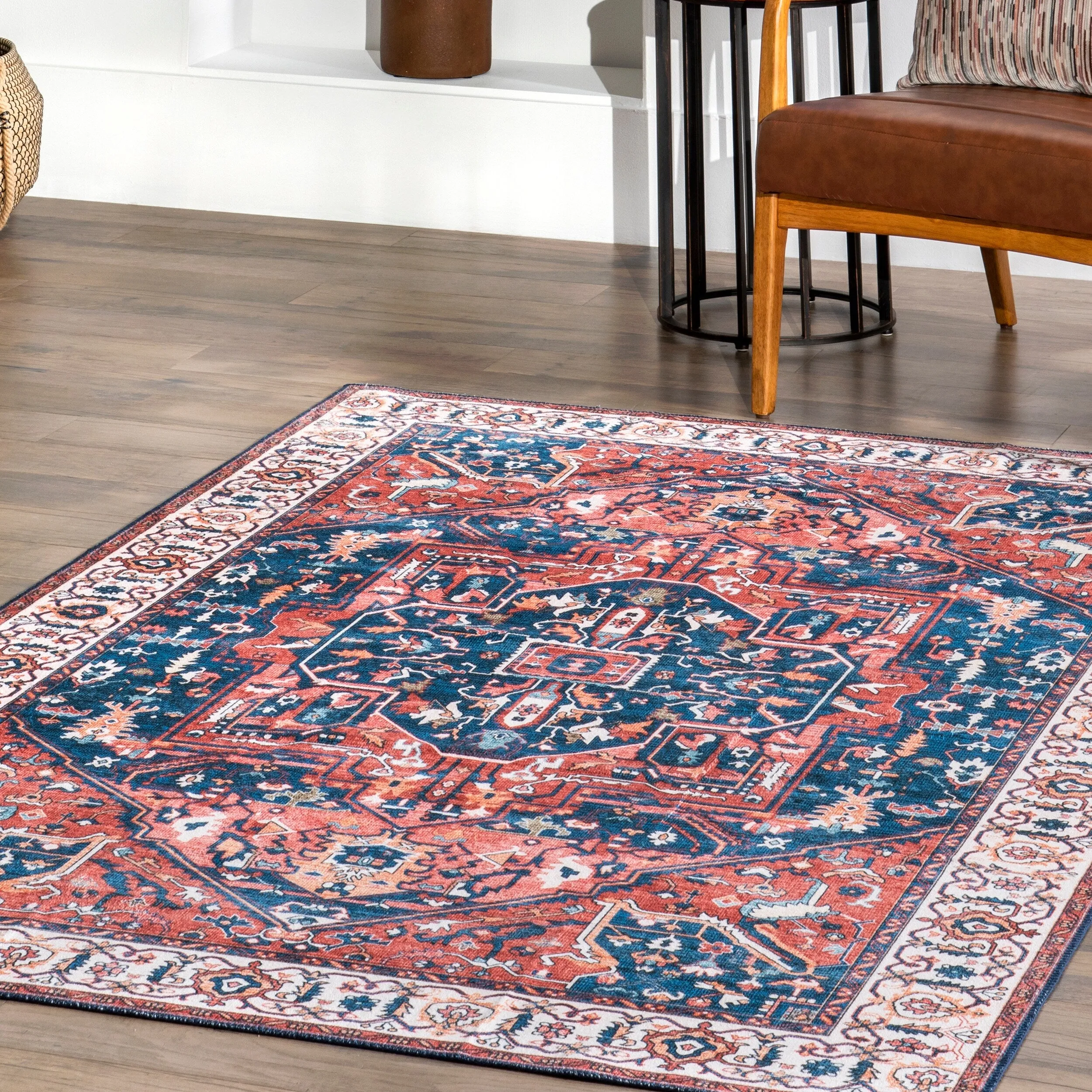 Nuloom Brielle SpinClean Machine Washable Vintage Medallion Area Rug