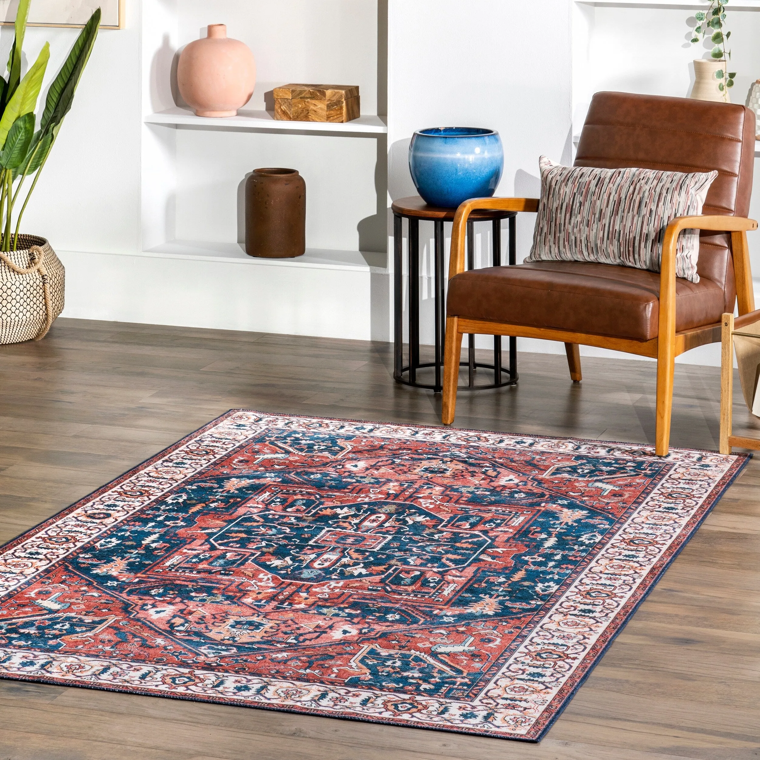 Nuloom Brielle SpinClean Machine Washable Vintage Medallion Area Rug