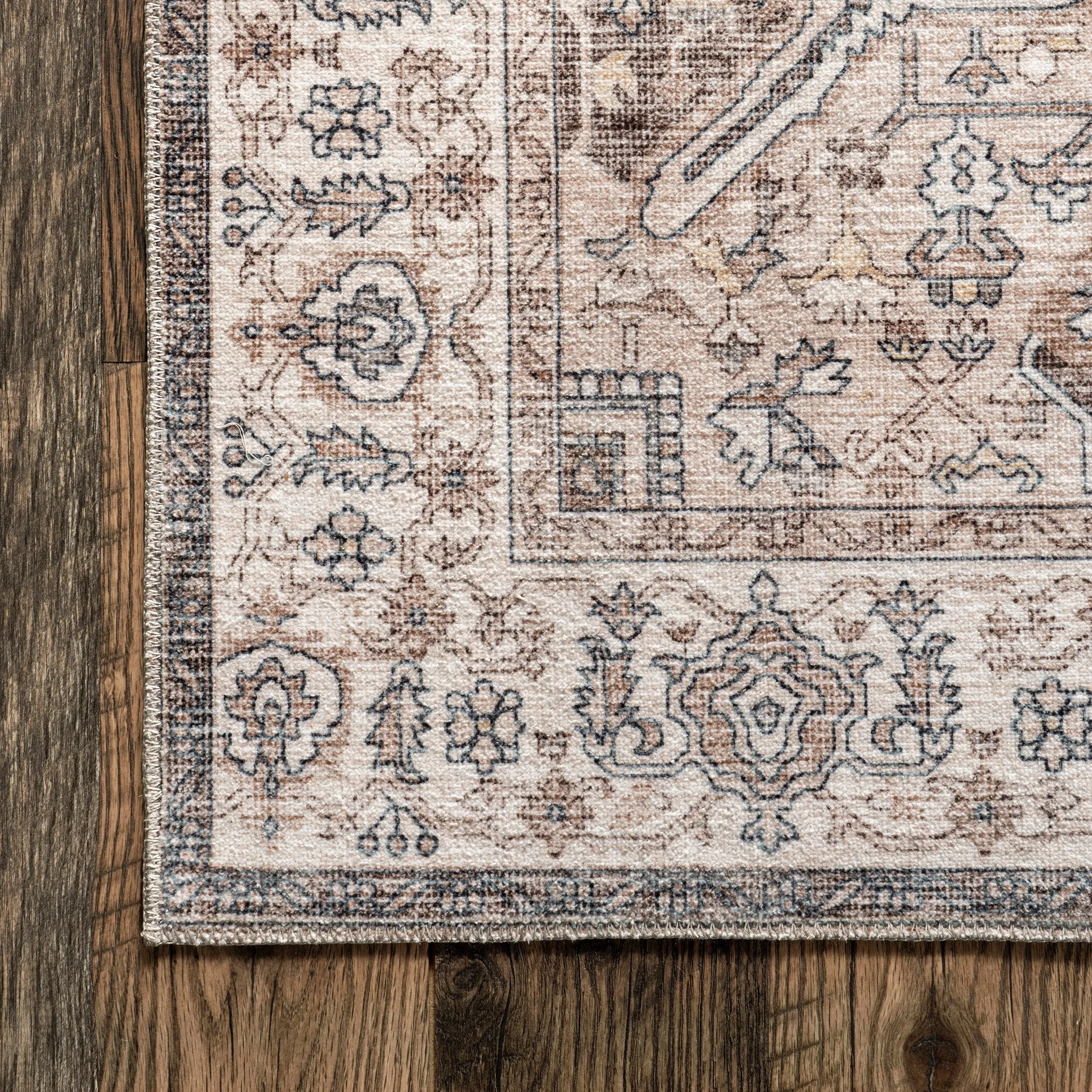 Nuloom Brielle SpinClean Machine Washable Vintage Medallion Area Rug