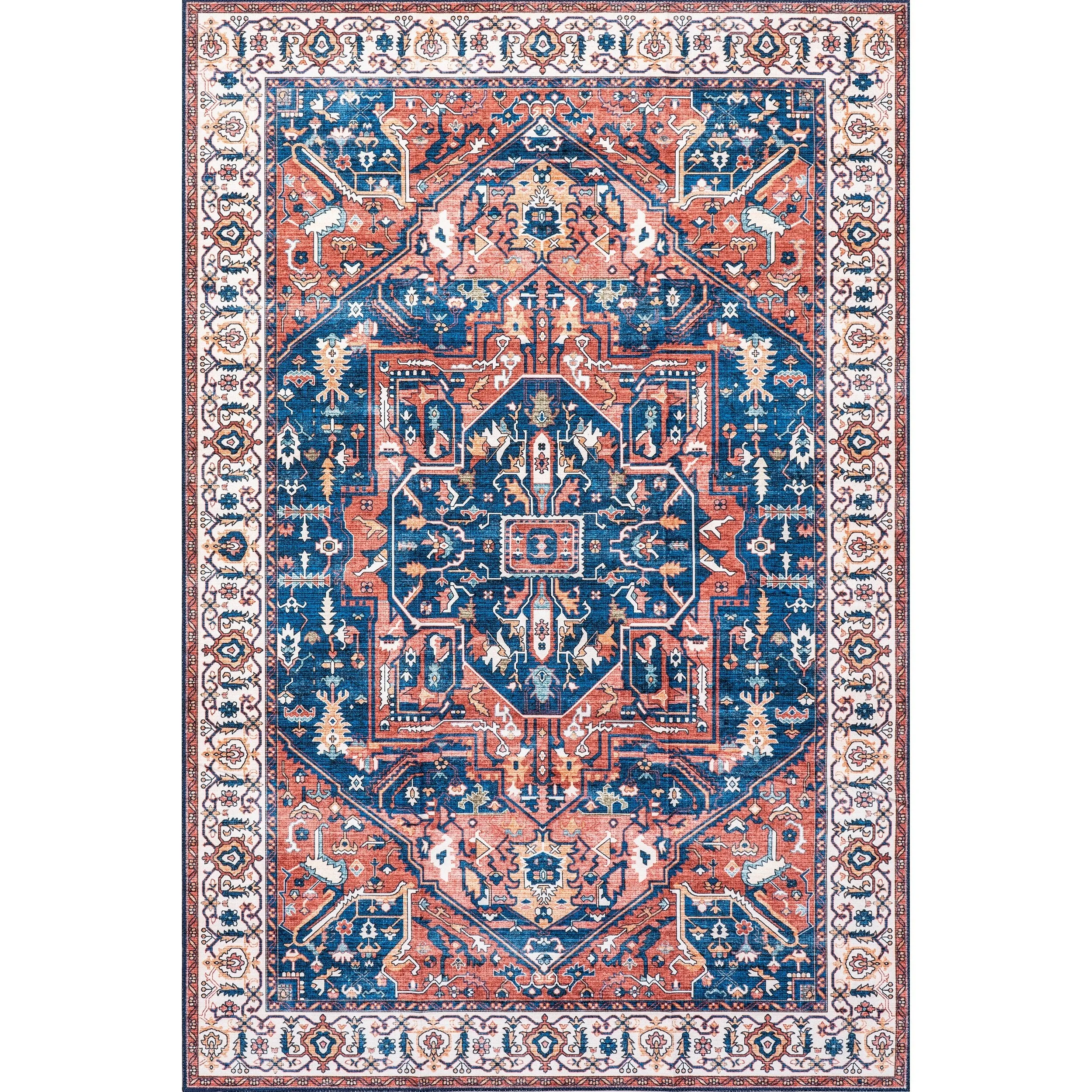 Nuloom Brielle SpinClean Machine Washable Vintage Medallion Area Rug