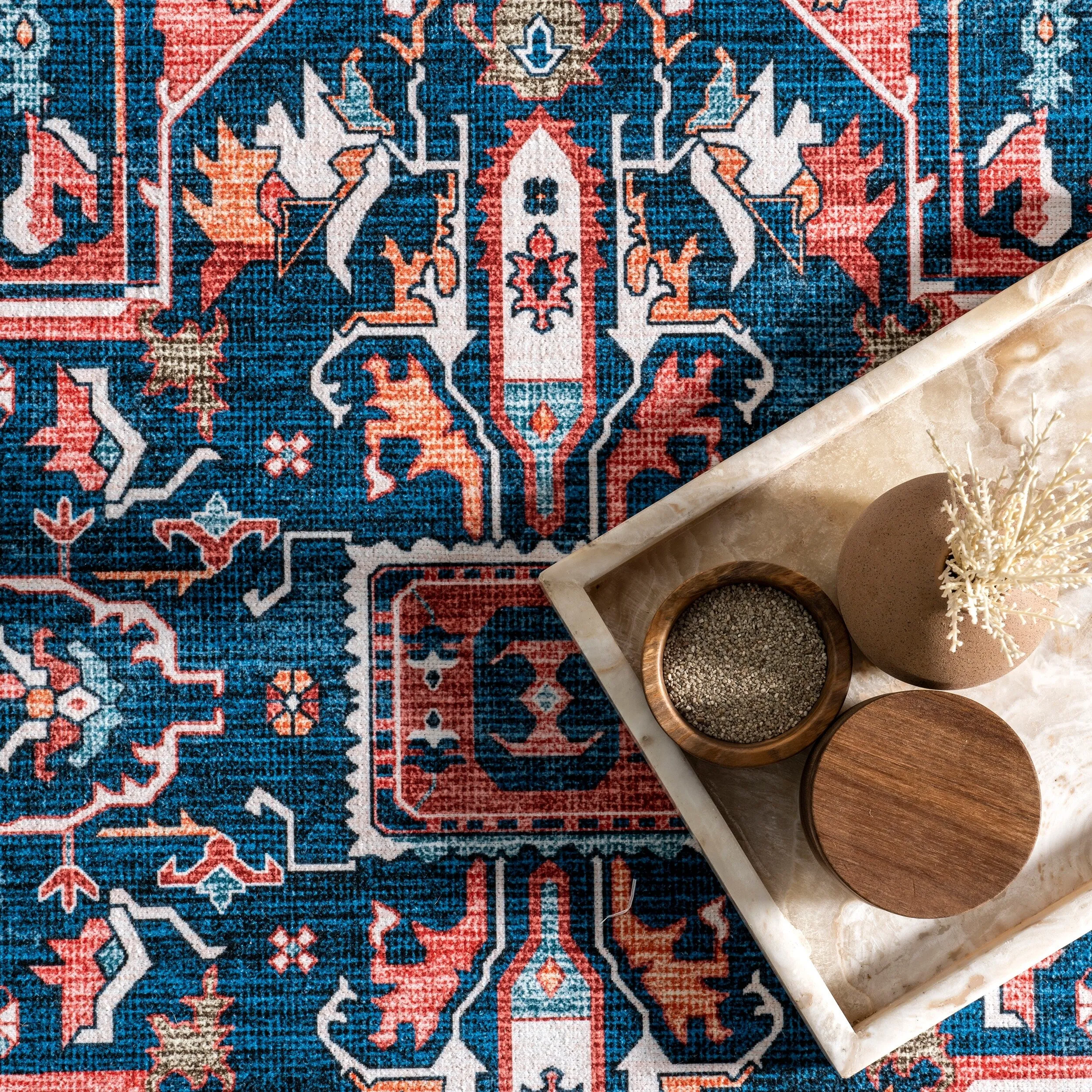 Nuloom Brielle SpinClean Machine Washable Vintage Medallion Area Rug
