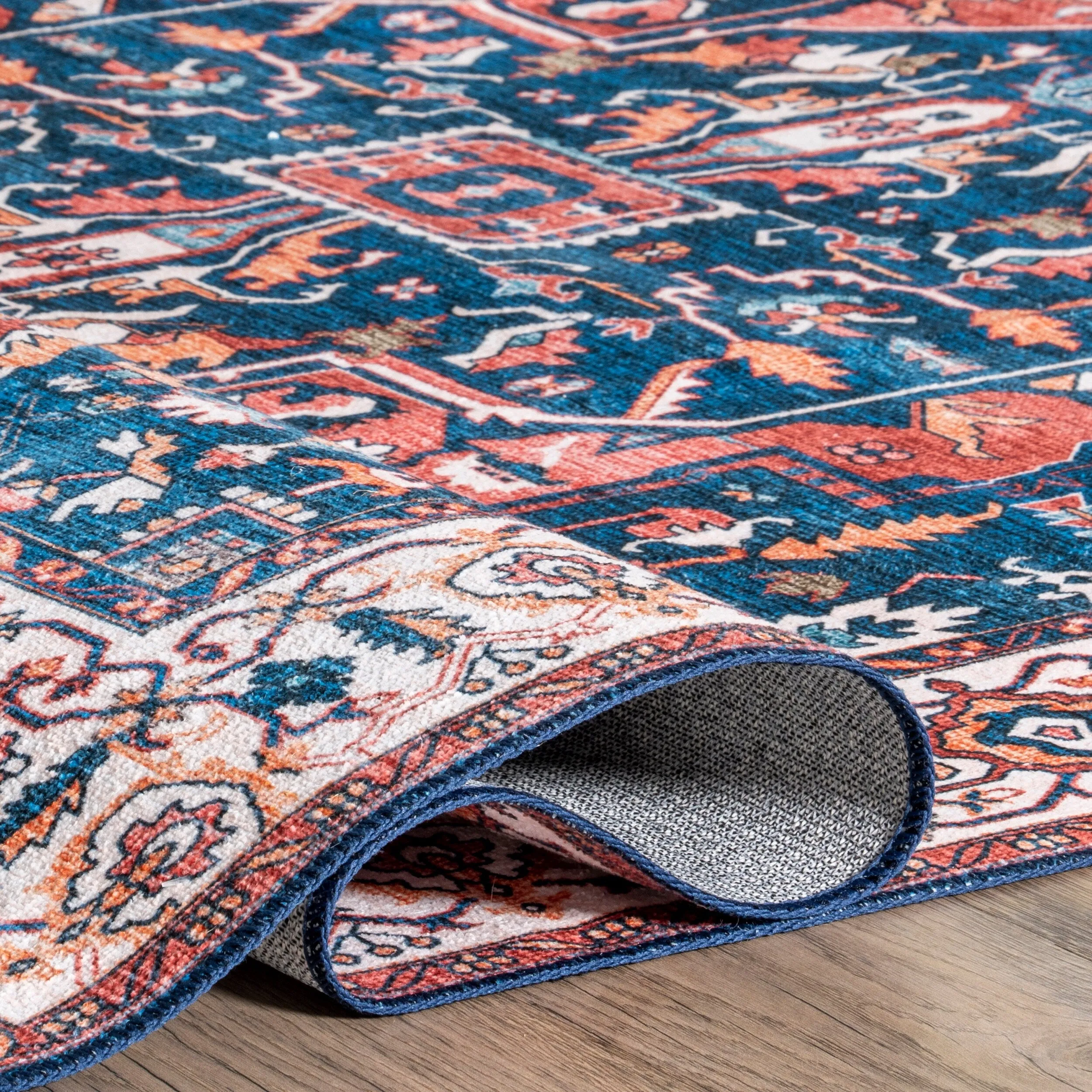 Nuloom Brielle SpinClean Machine Washable Vintage Medallion Area Rug