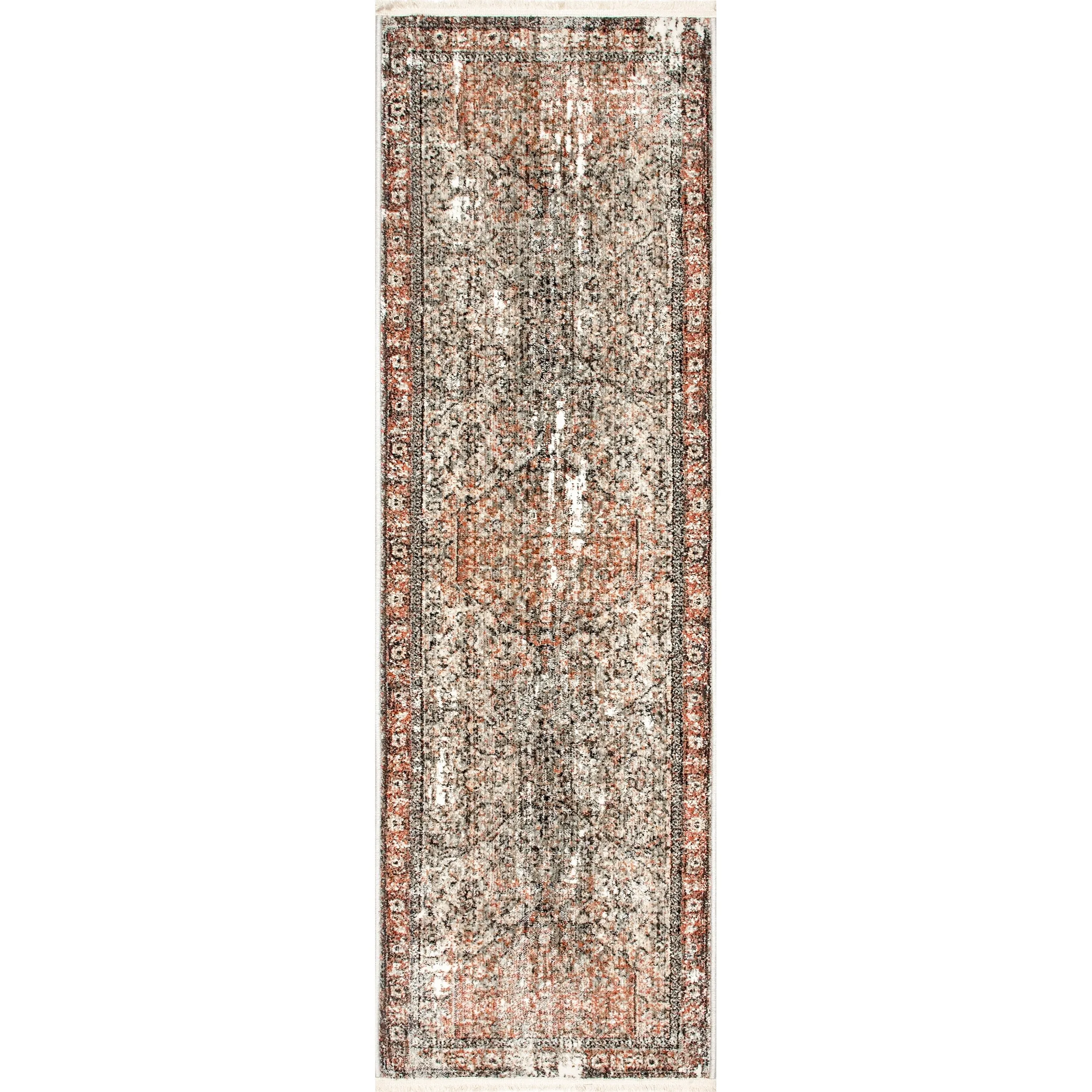 Nuloom Charvi Distressed Medallion Fringe Area Rug