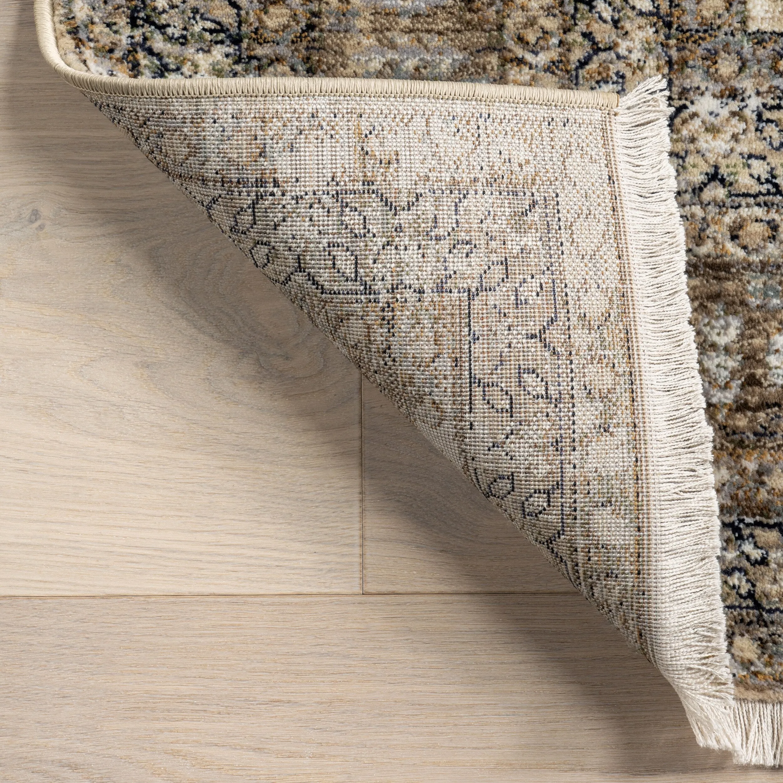 Nuloom Charvi Distressed Medallion Fringe Area Rug