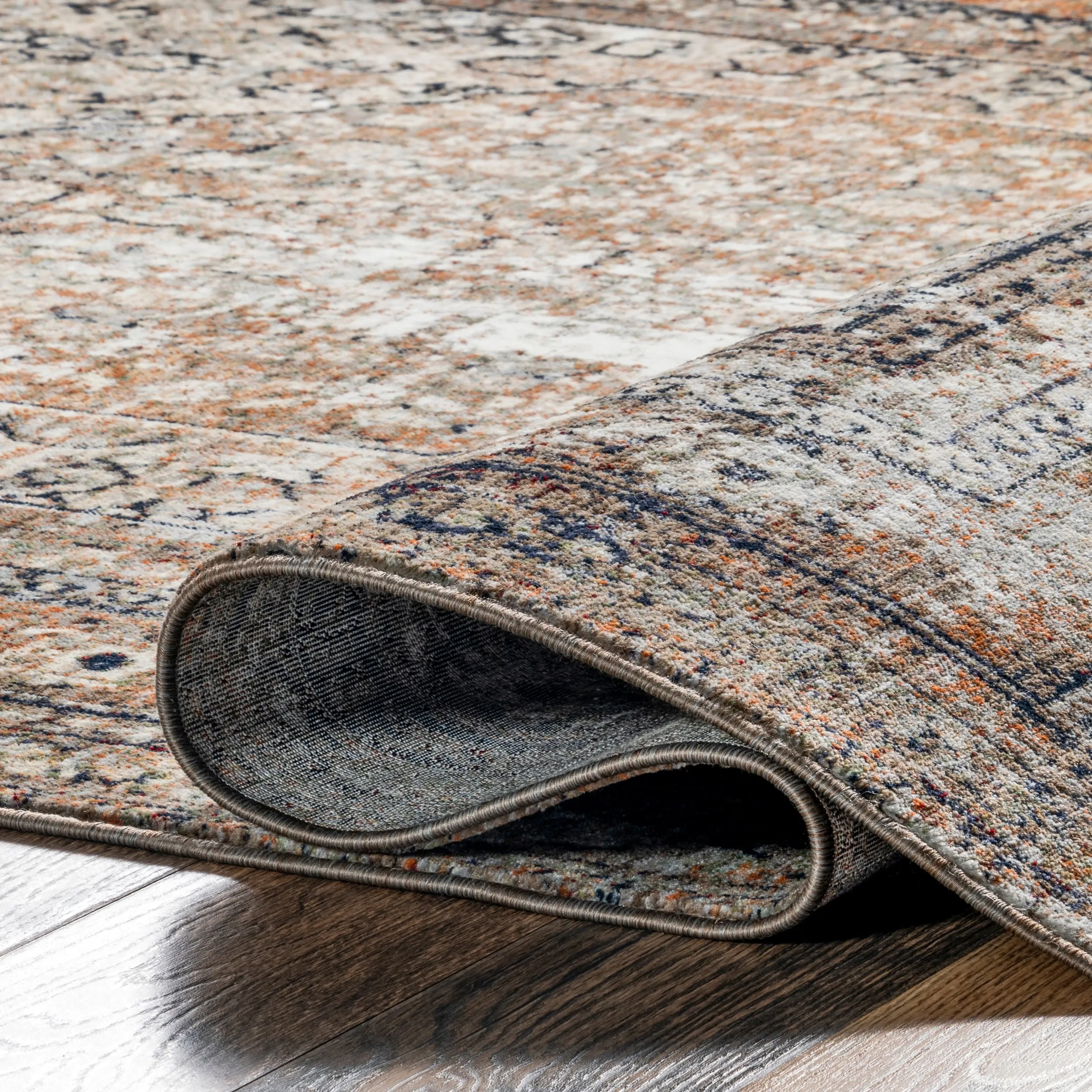 Nuloom Charvi Distressed Medallion Fringe Area Rug