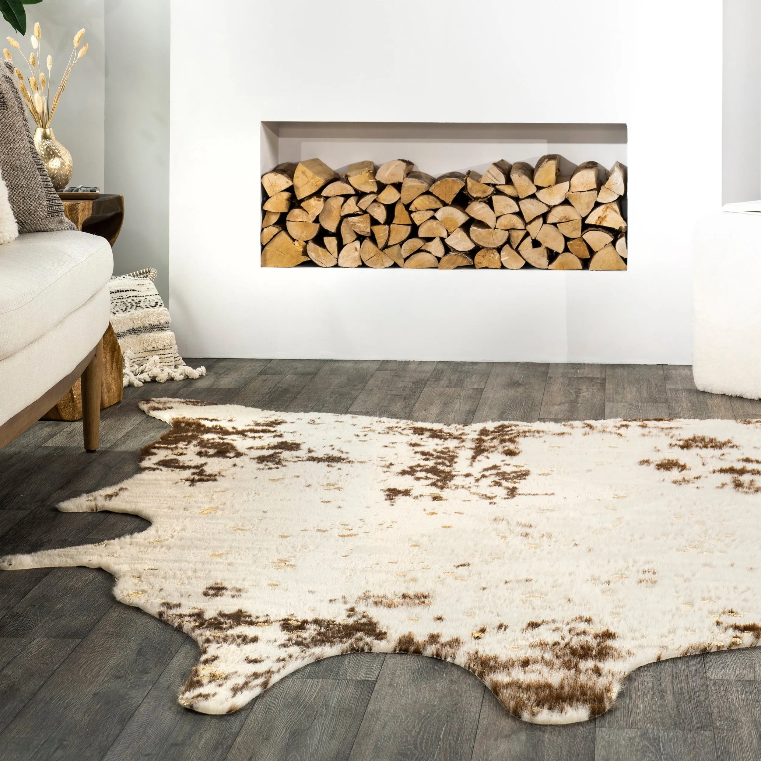 Nuloom Contemporary Faux Animal Prints Cowhide Area Rug