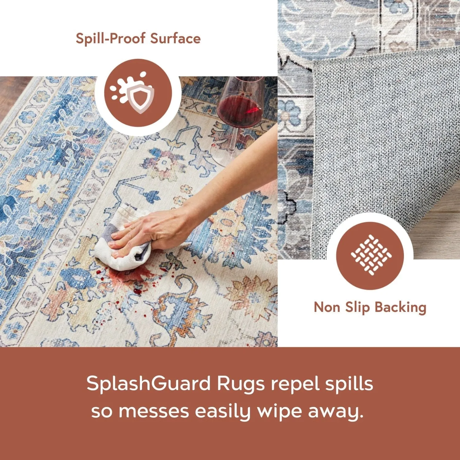 Nuloom Cyra Splashguard Graphic Machine Washable Area Rug