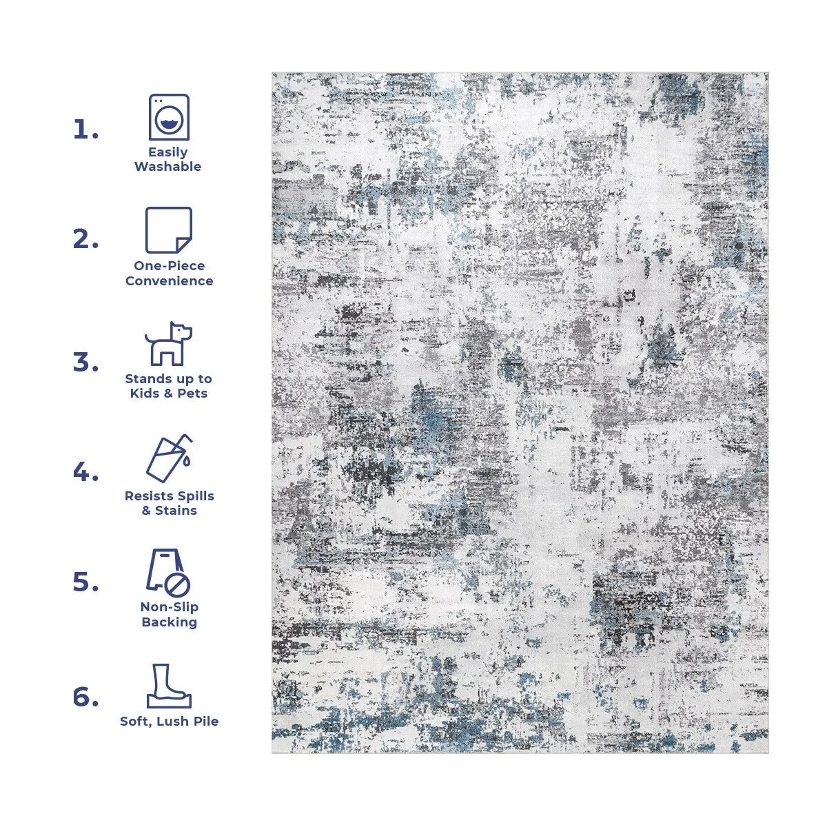 Nuloom Dali SpinClean Abstract Machine Washable Area Rug