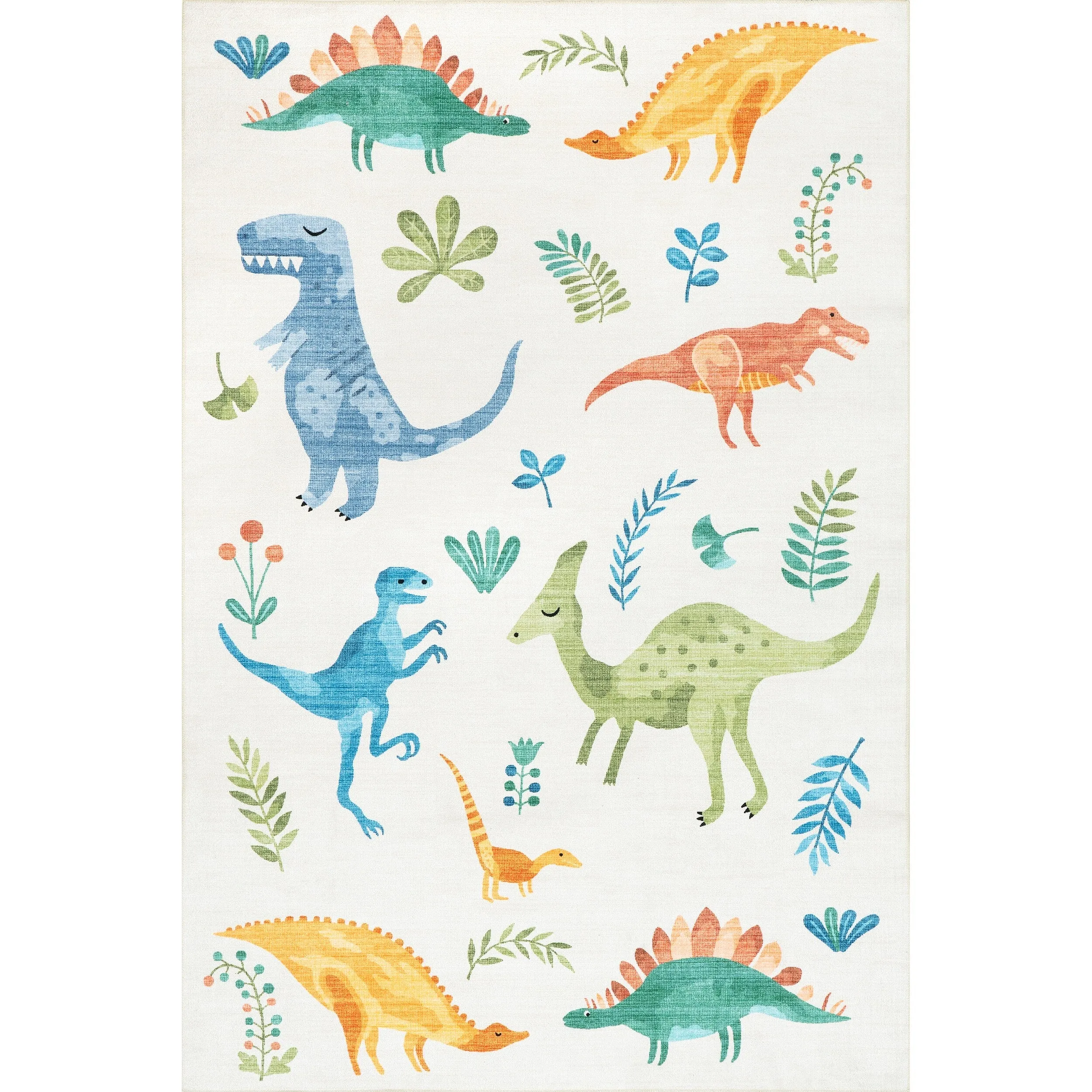 Nuloom Eamon Dinosaur SpinClean Machine Washable Kids Area Rug