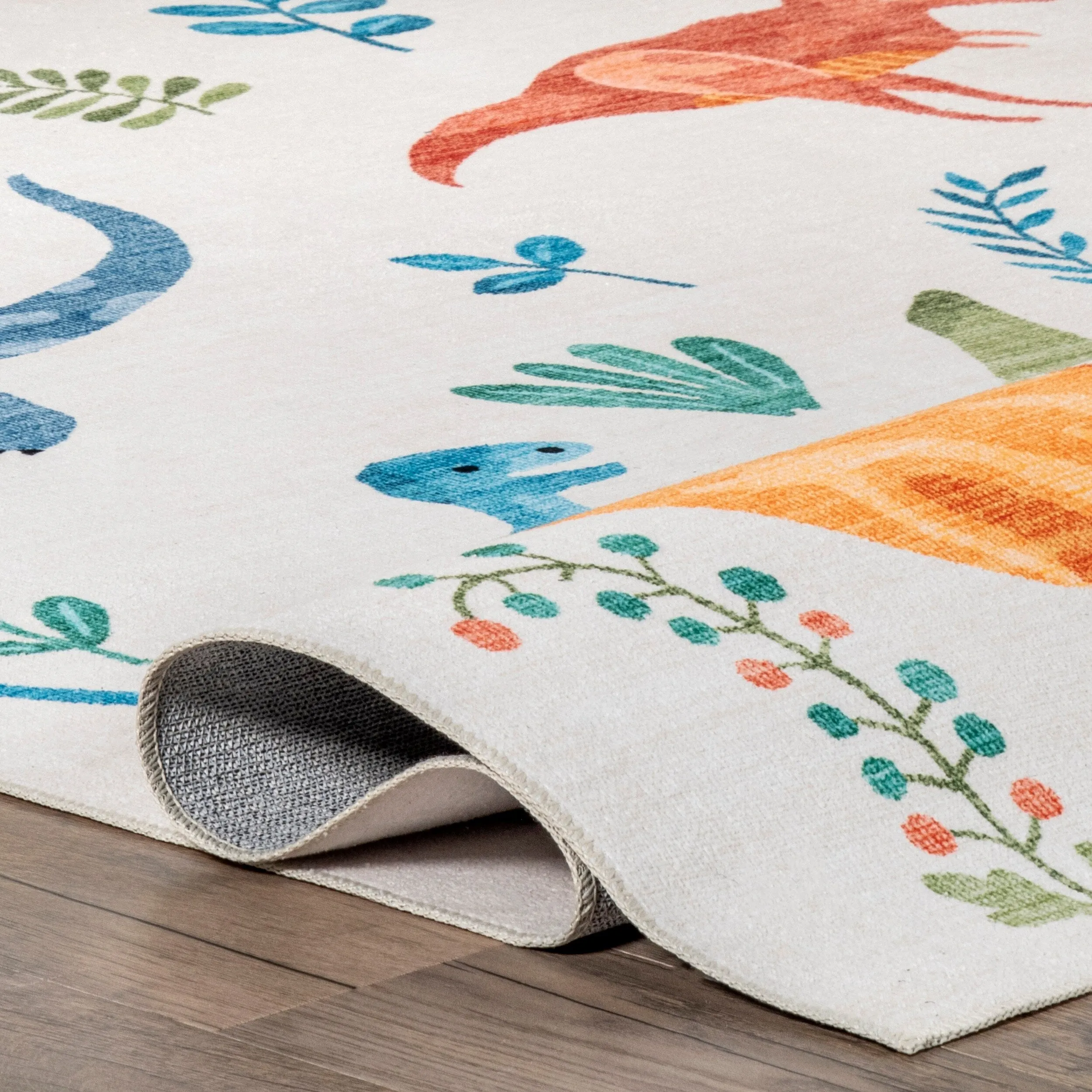 Nuloom Eamon Dinosaur SpinClean Machine Washable Kids Area Rug