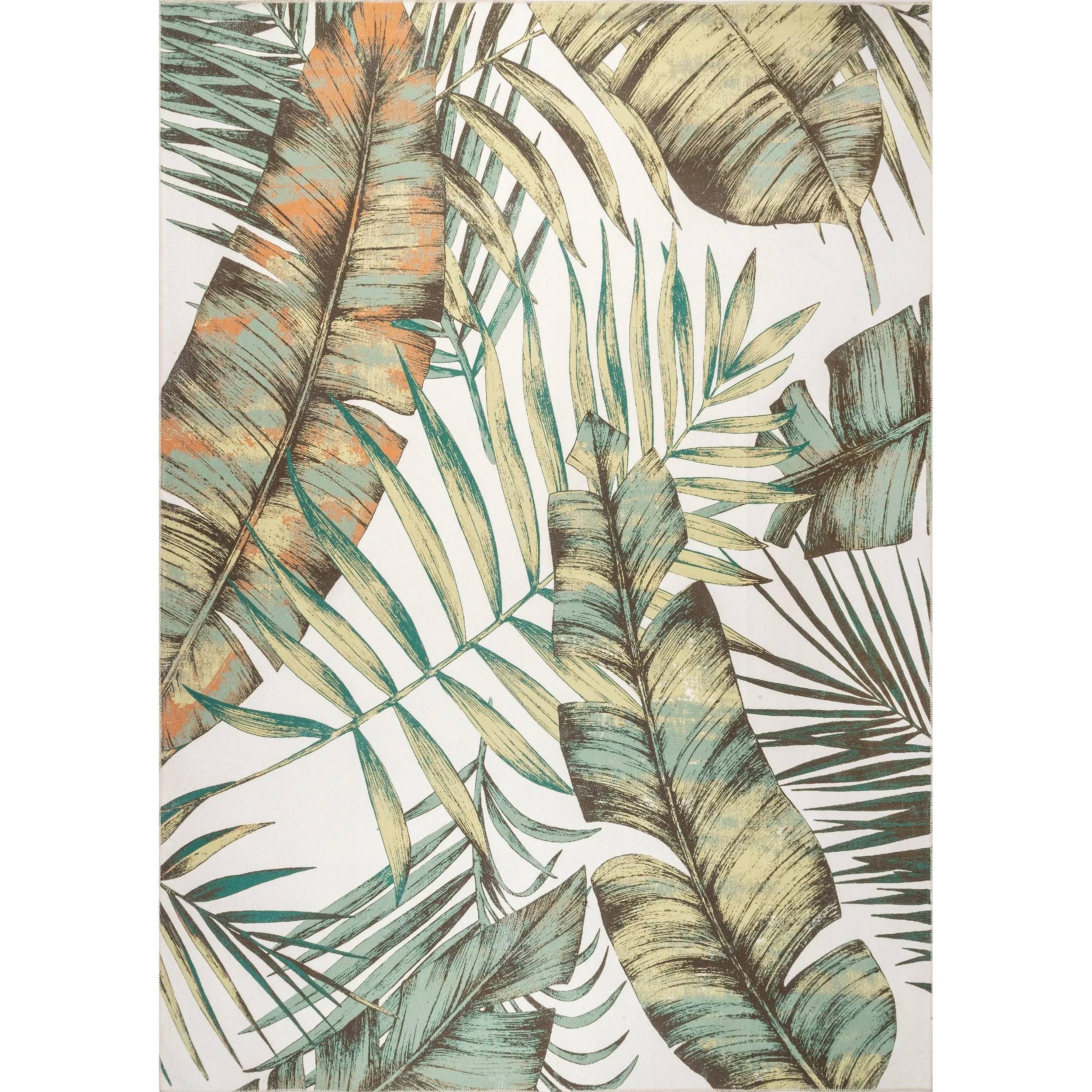 Nuloom Elen SpinClean Machine Washable Natural Leaves Area Rug