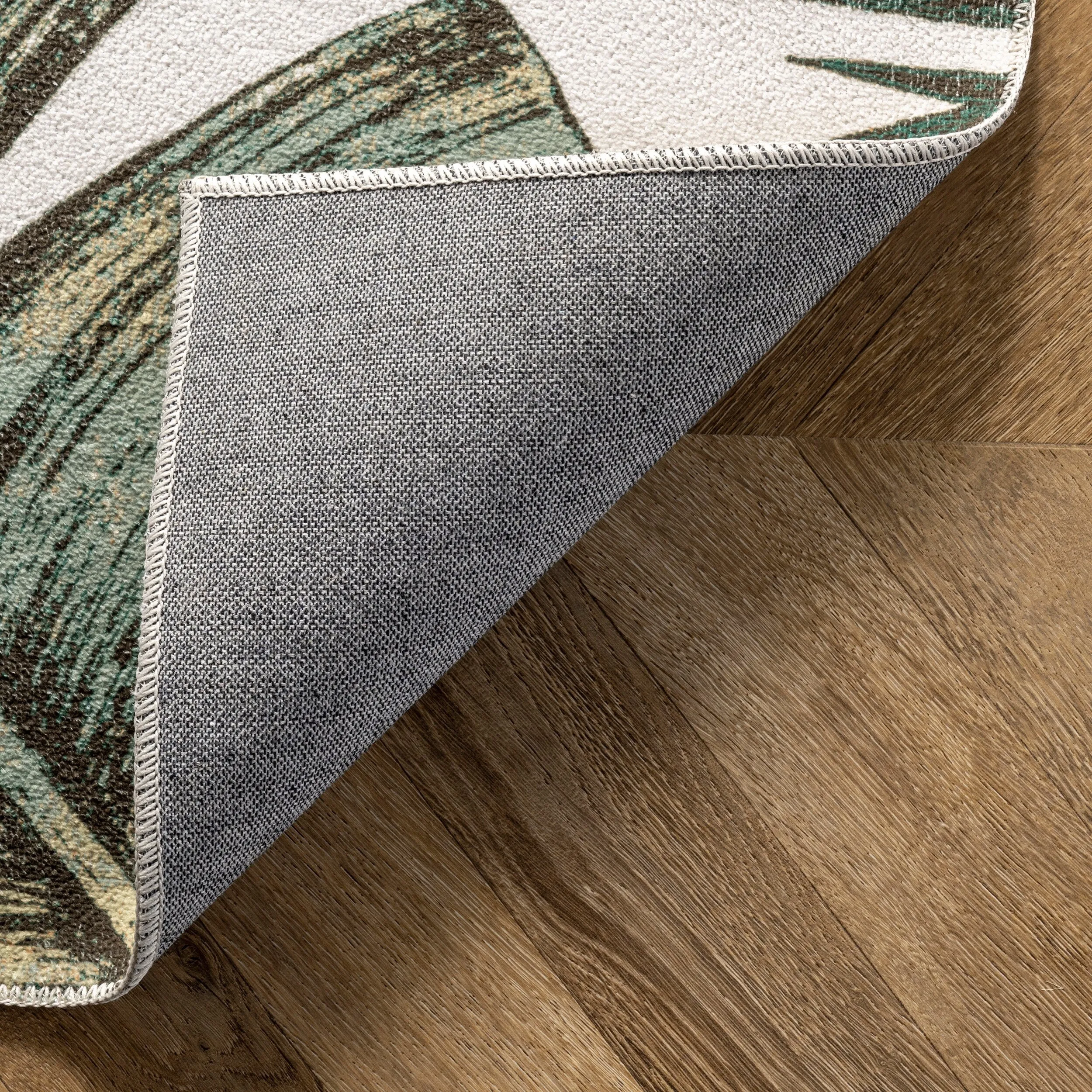 Nuloom Elen SpinClean Machine Washable Natural Leaves Area Rug