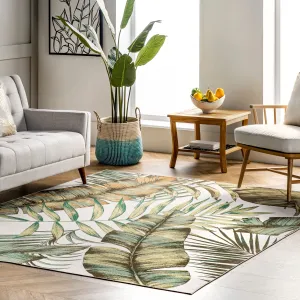 Nuloom Elen SpinClean Machine Washable Natural Leaves Area Rug