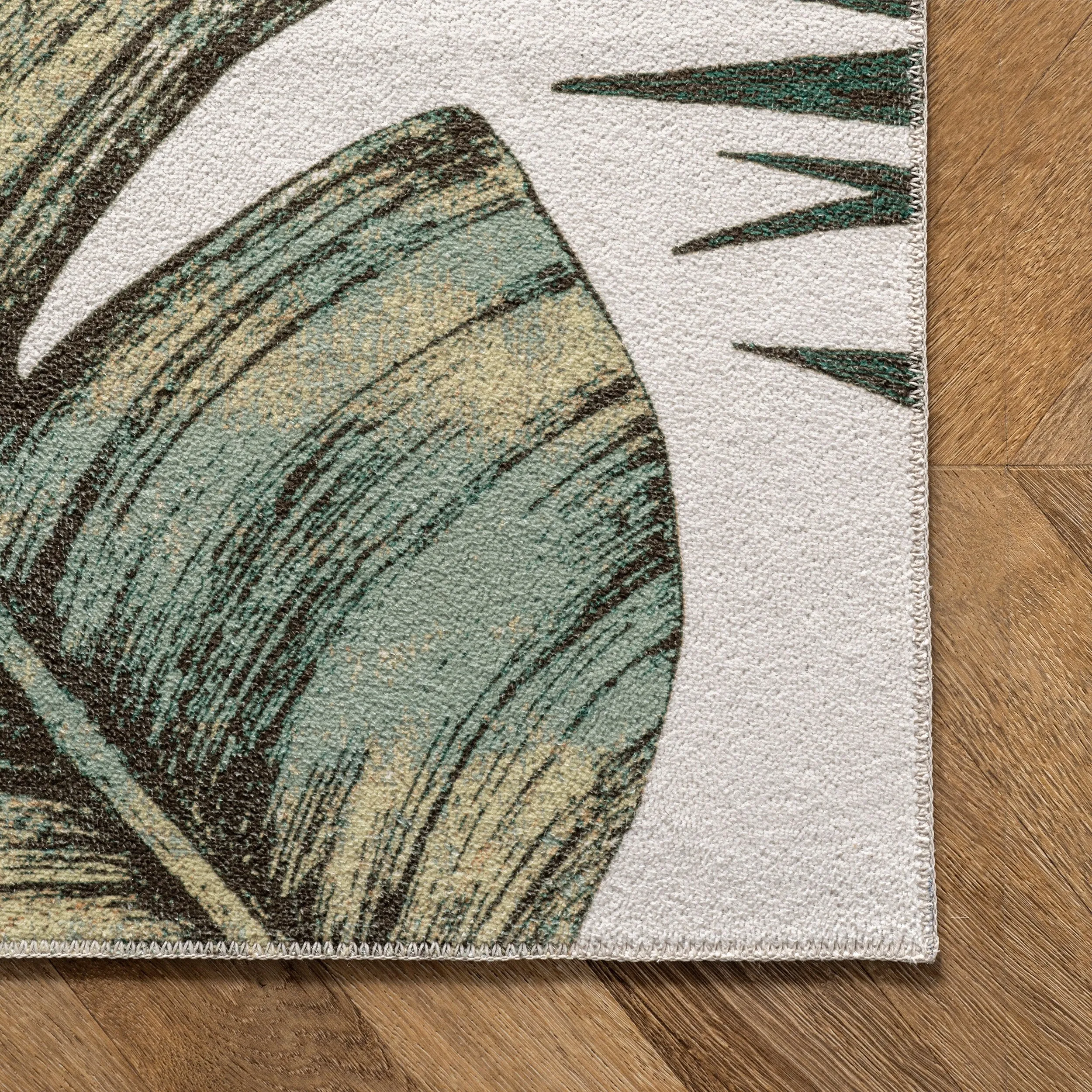 Nuloom Elen SpinClean Machine Washable Natural Leaves Area Rug
