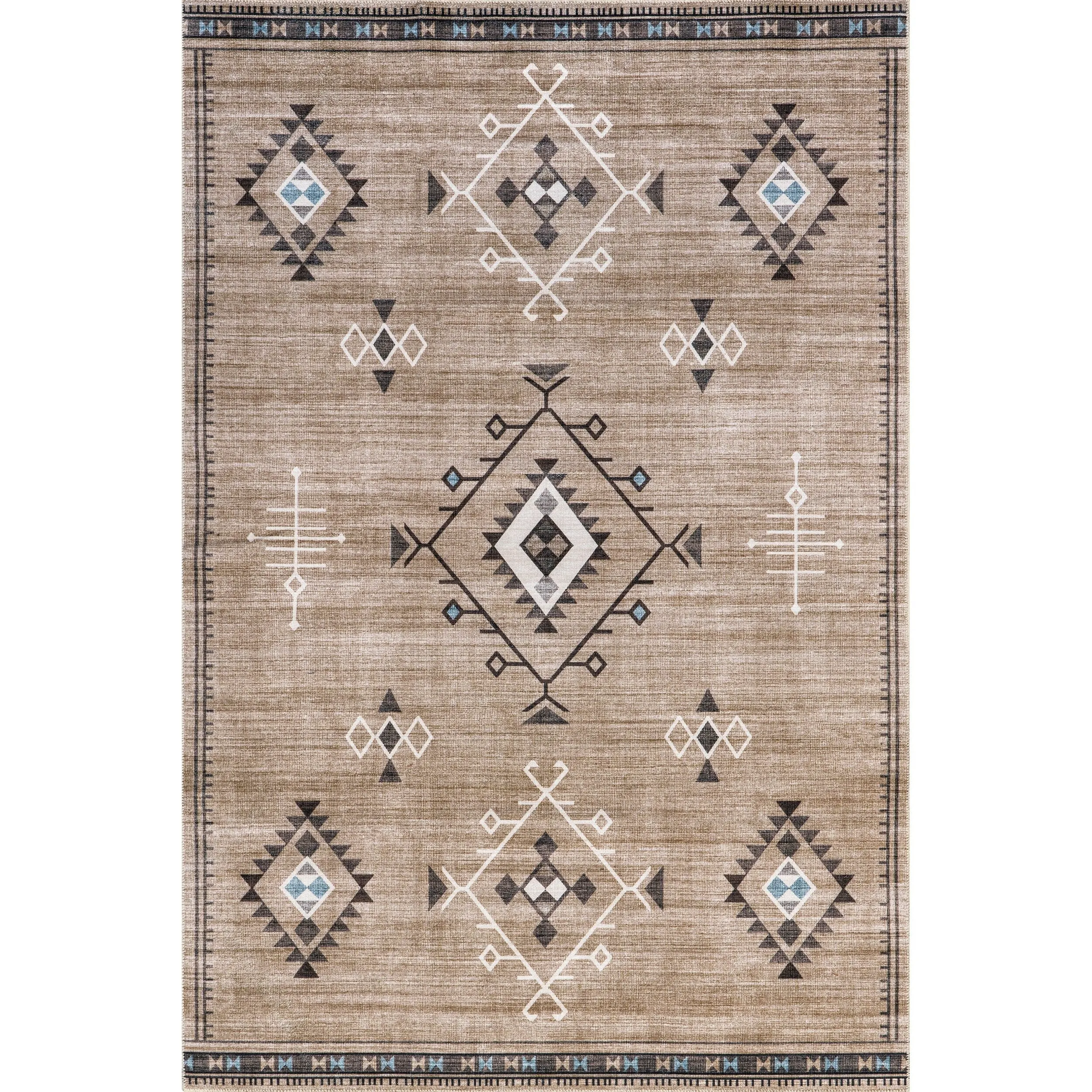 Nuloom Evalyn SpinClean Southwestern Machine Washable Area Rug
