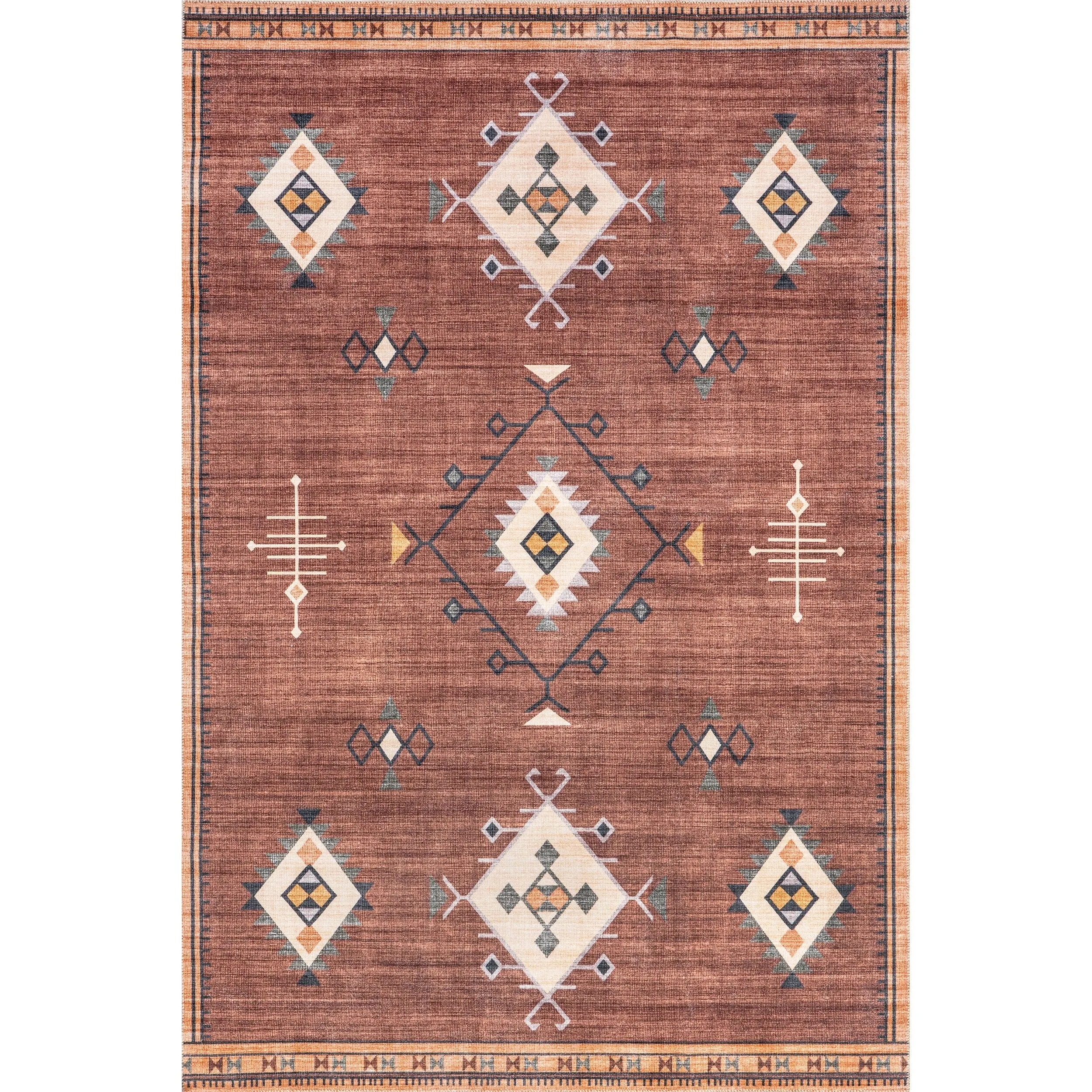 Nuloom Evalyn SpinClean Southwestern Machine Washable Area Rug