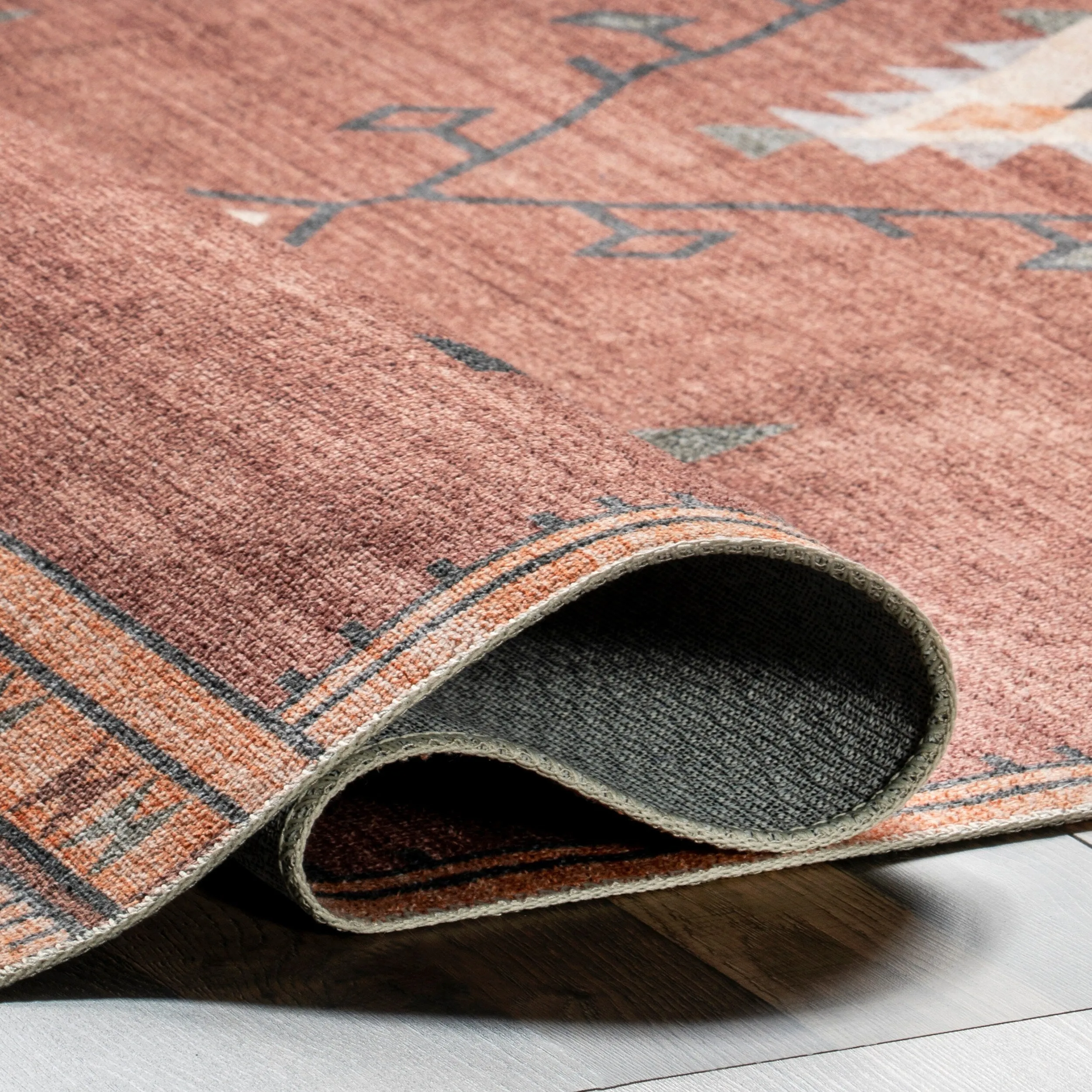 Nuloom Evalyn SpinClean Southwestern Machine Washable Area Rug