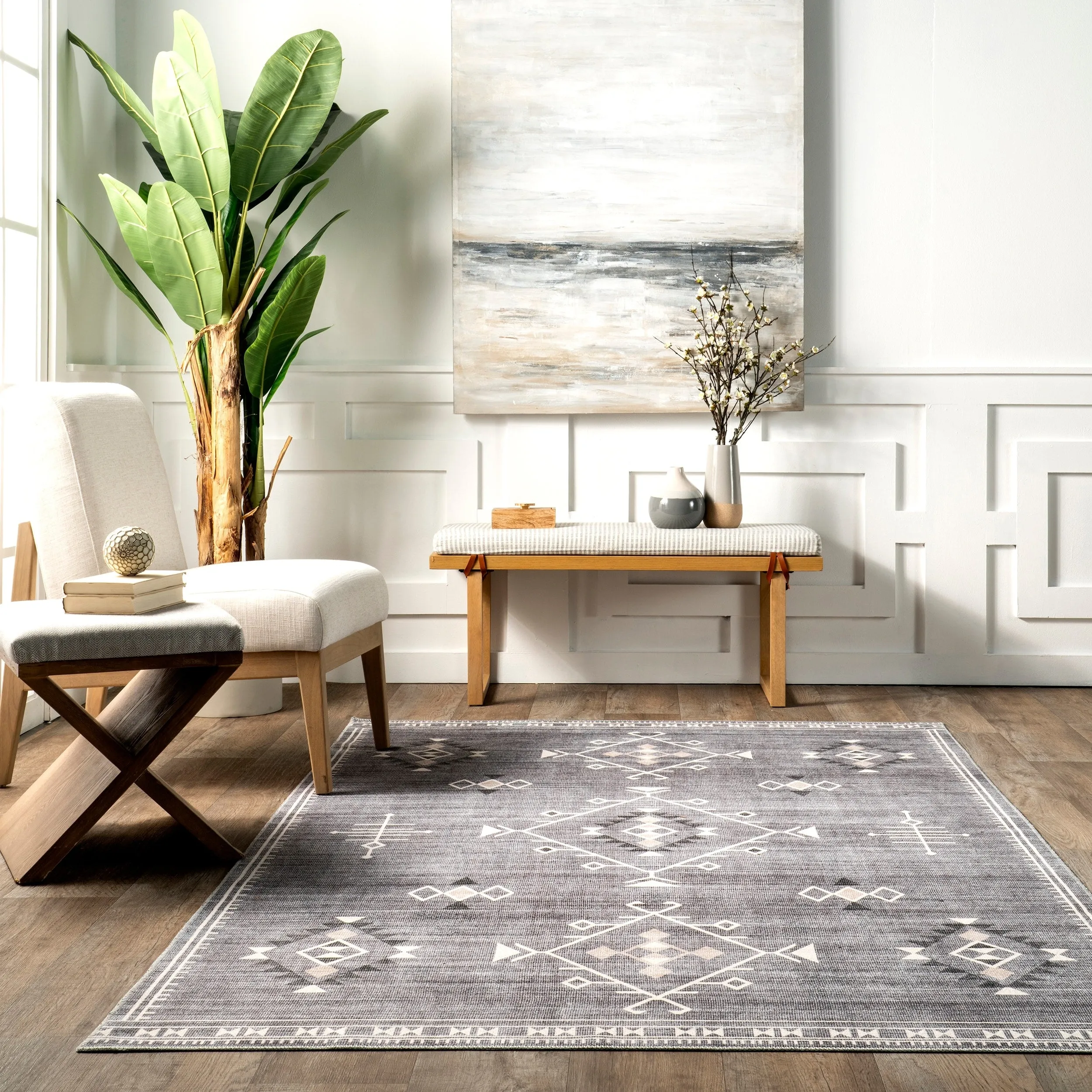 Nuloom Evalyn SpinClean Southwestern Machine Washable Area Rug