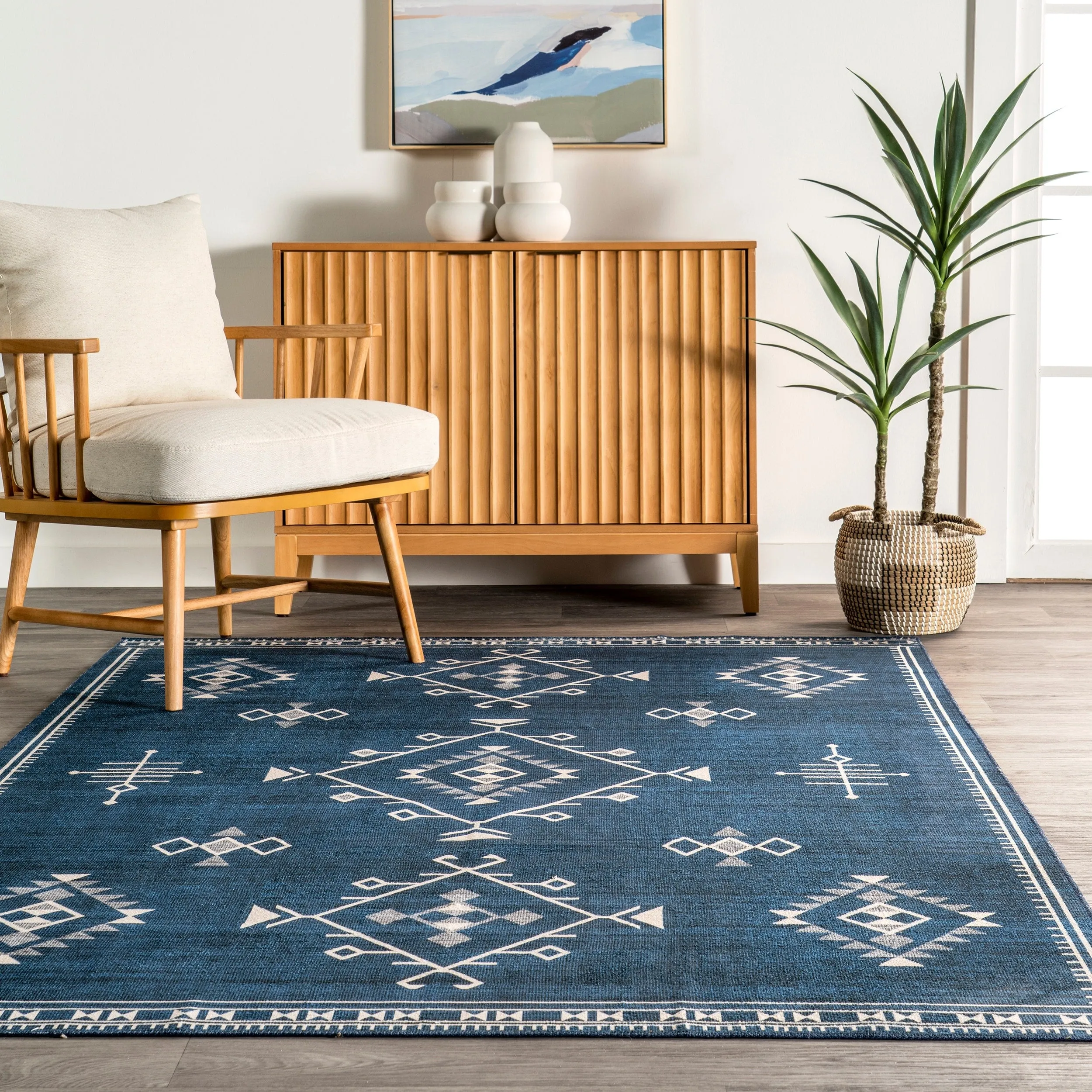 Nuloom Evalyn SpinClean Southwestern Machine Washable Area Rug