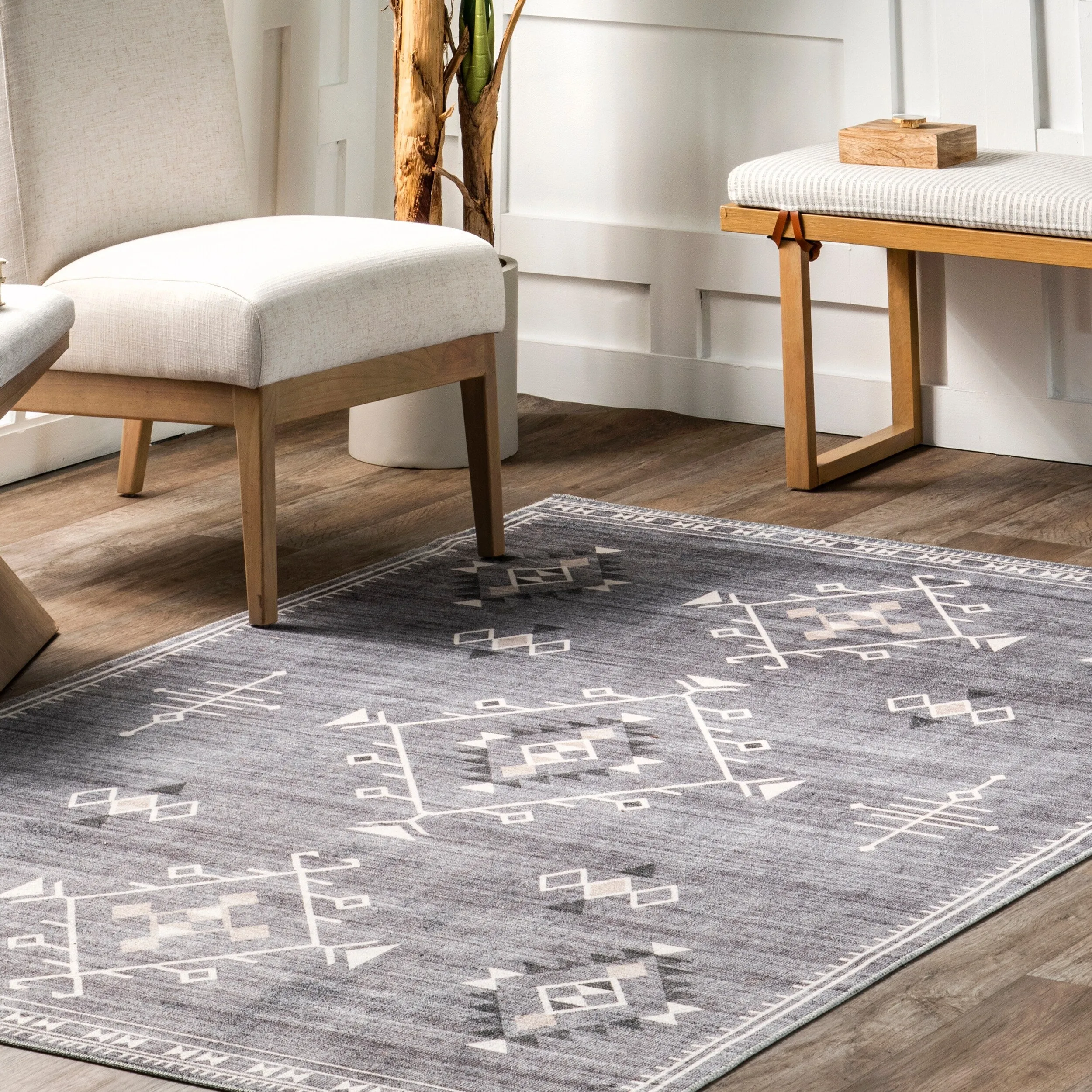 Nuloom Evalyn SpinClean Southwestern Machine Washable Area Rug