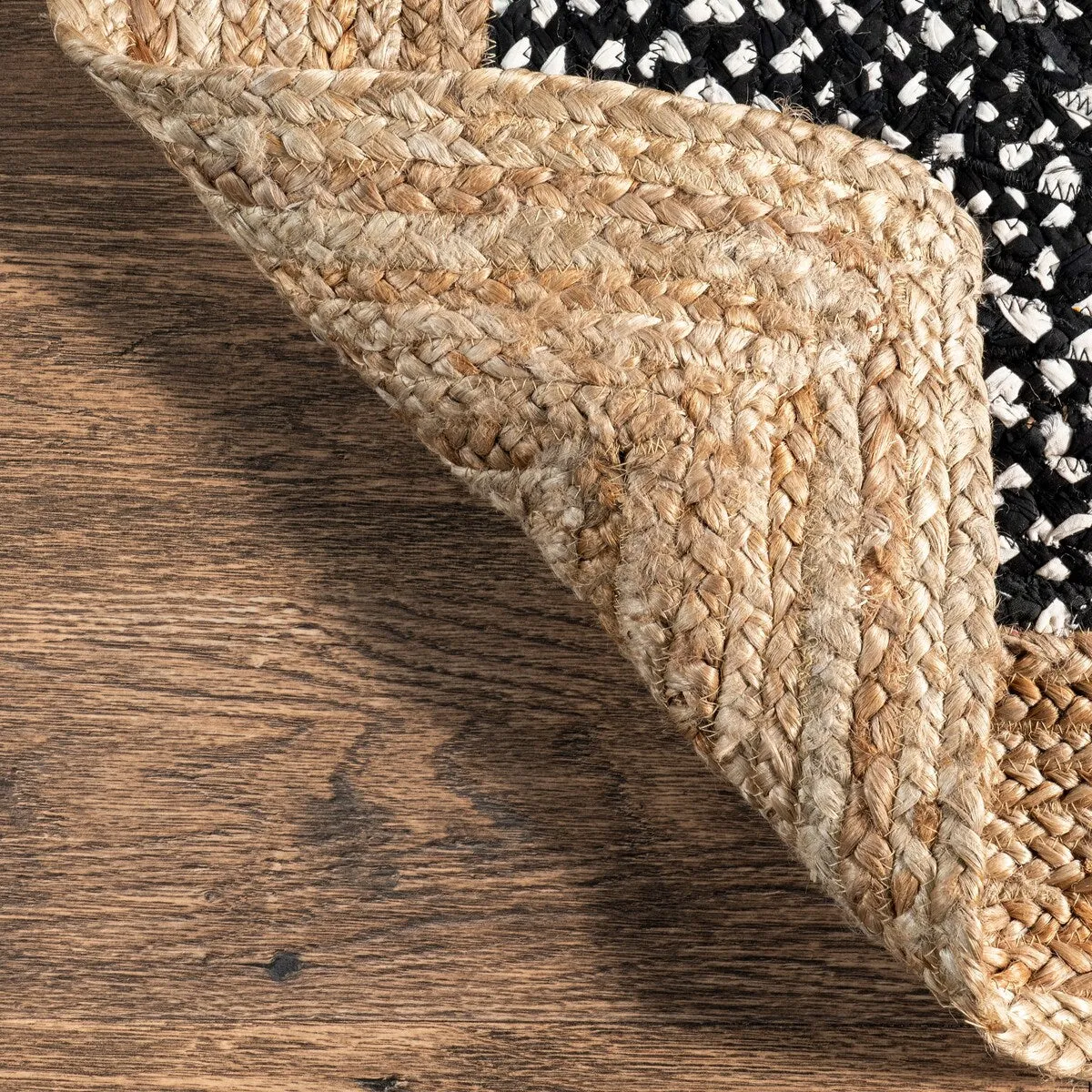 Nuloom Geometric Casual Natural Fiber Jute And Cotton Token Area Rug