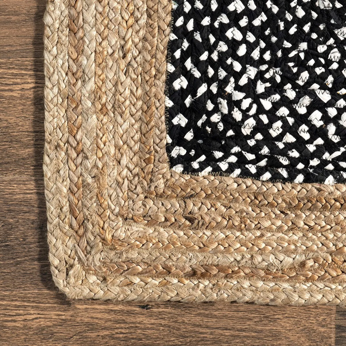 Nuloom Geometric Casual Natural Fiber Jute And Cotton Token Area Rug
