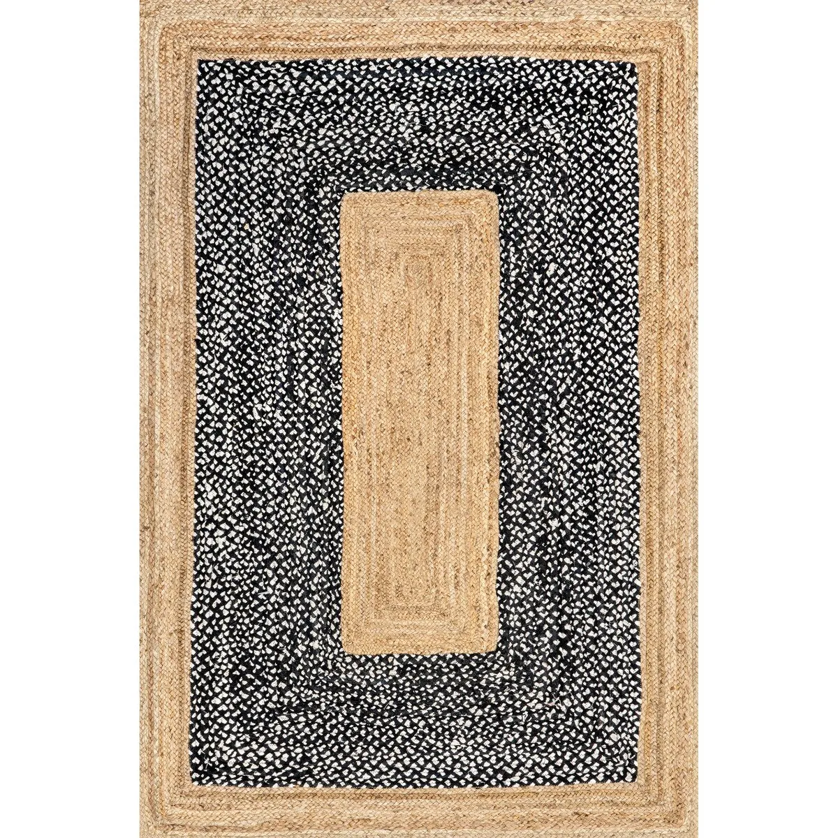 Nuloom Geometric Casual Natural Fiber Jute And Cotton Token Area Rug