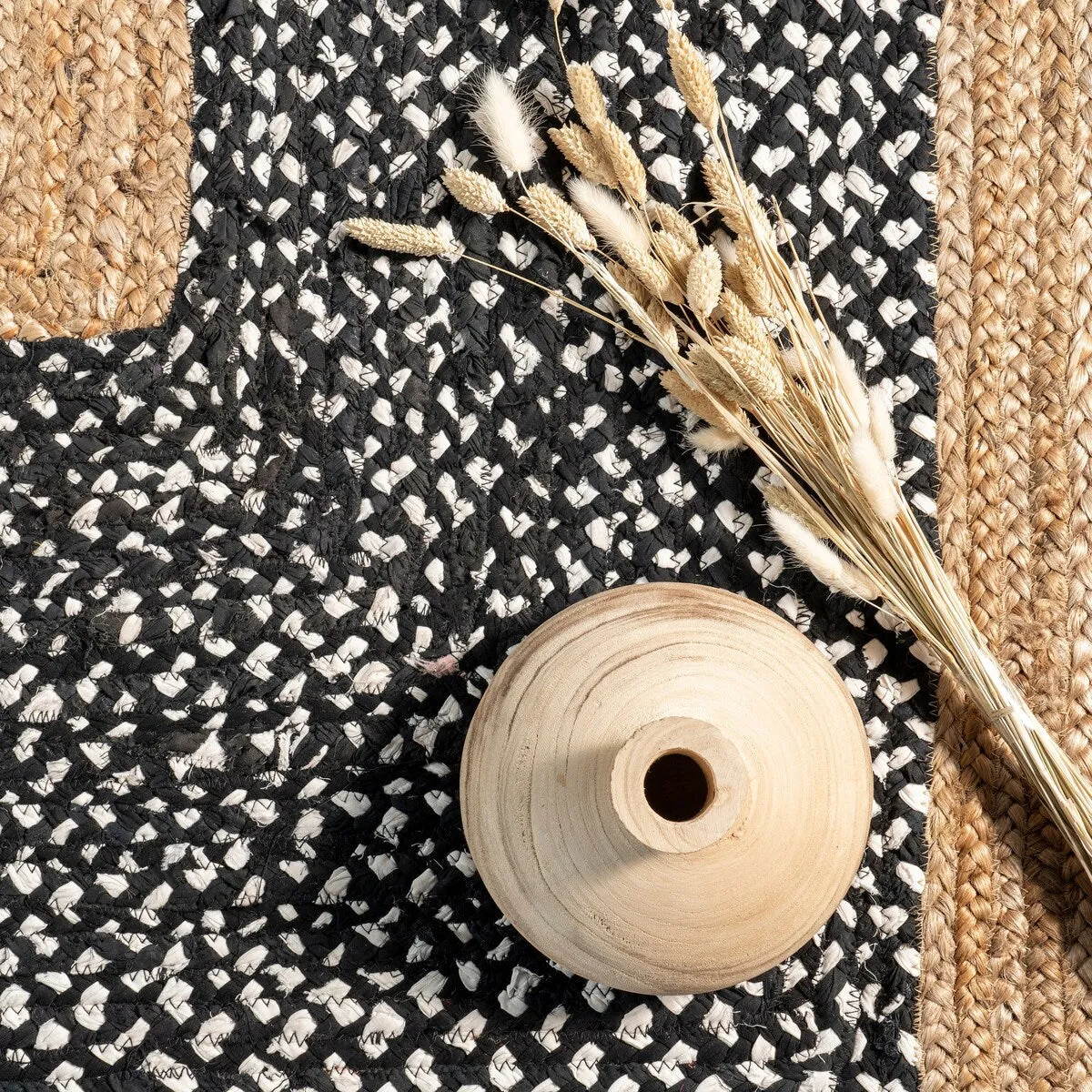 Nuloom Geometric Casual Natural Fiber Jute And Cotton Token Area Rug