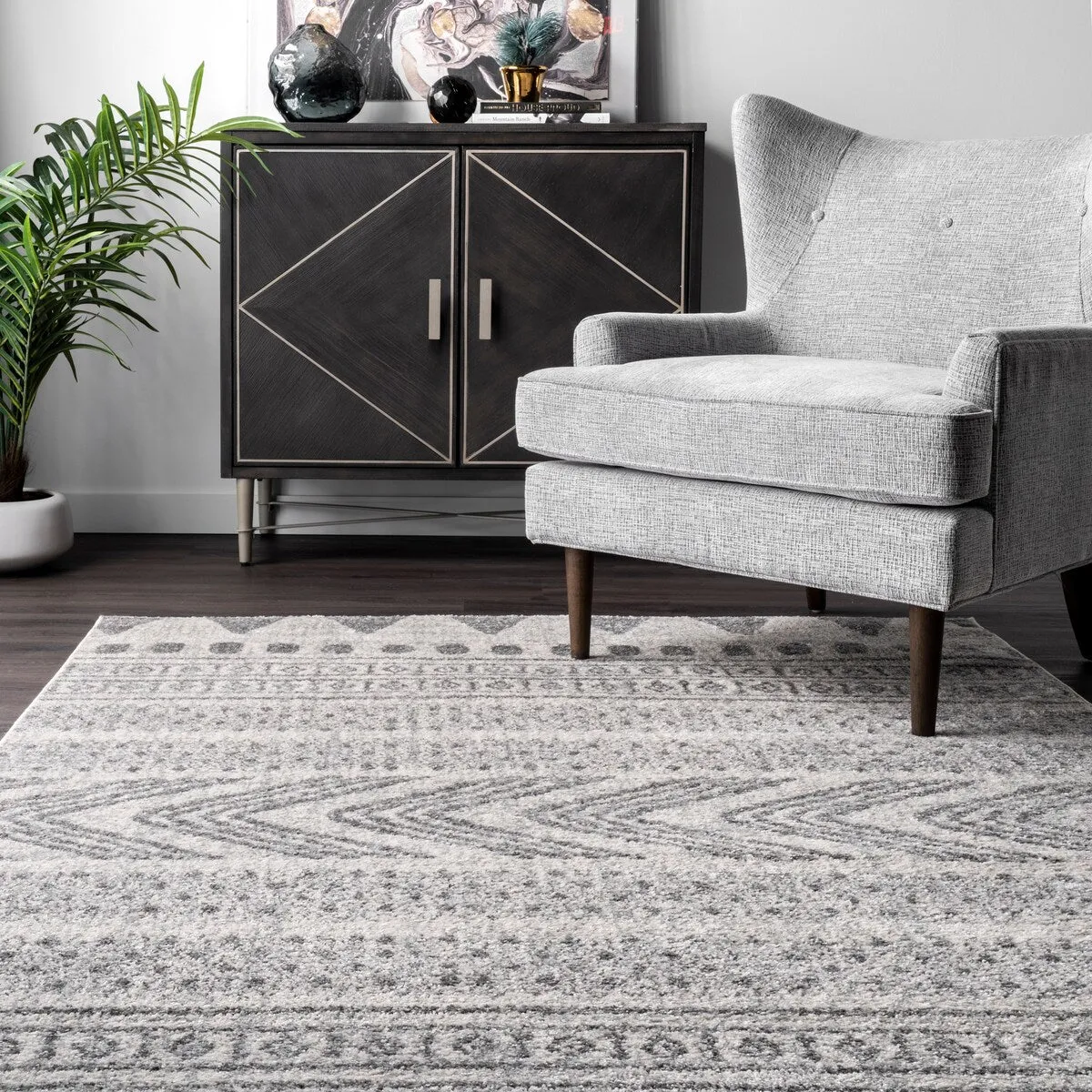 Nuloom Geometric Modern Stripes Faded Area Rug