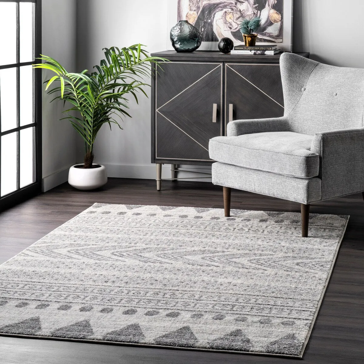 Nuloom Geometric Modern Stripes Faded Area Rug