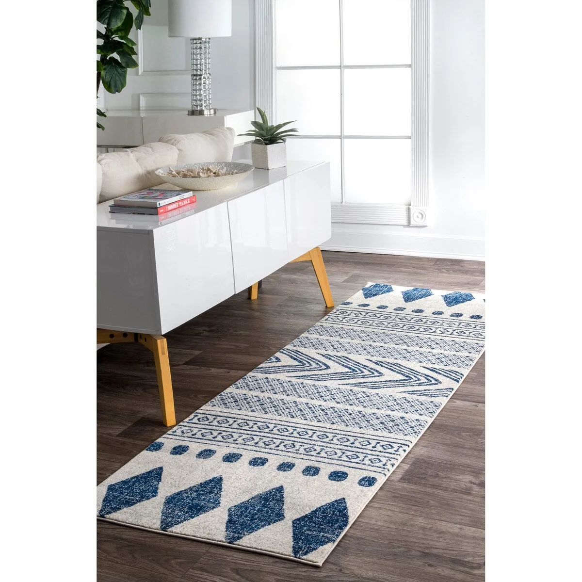 Nuloom Geometric Modern Stripes Faded Area Rug