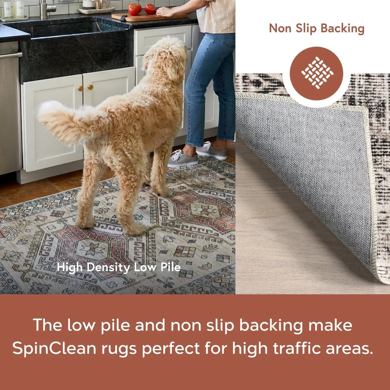 Nuloom Gladys SpinClean Machine Washable Vintage Medallion Area Rug
