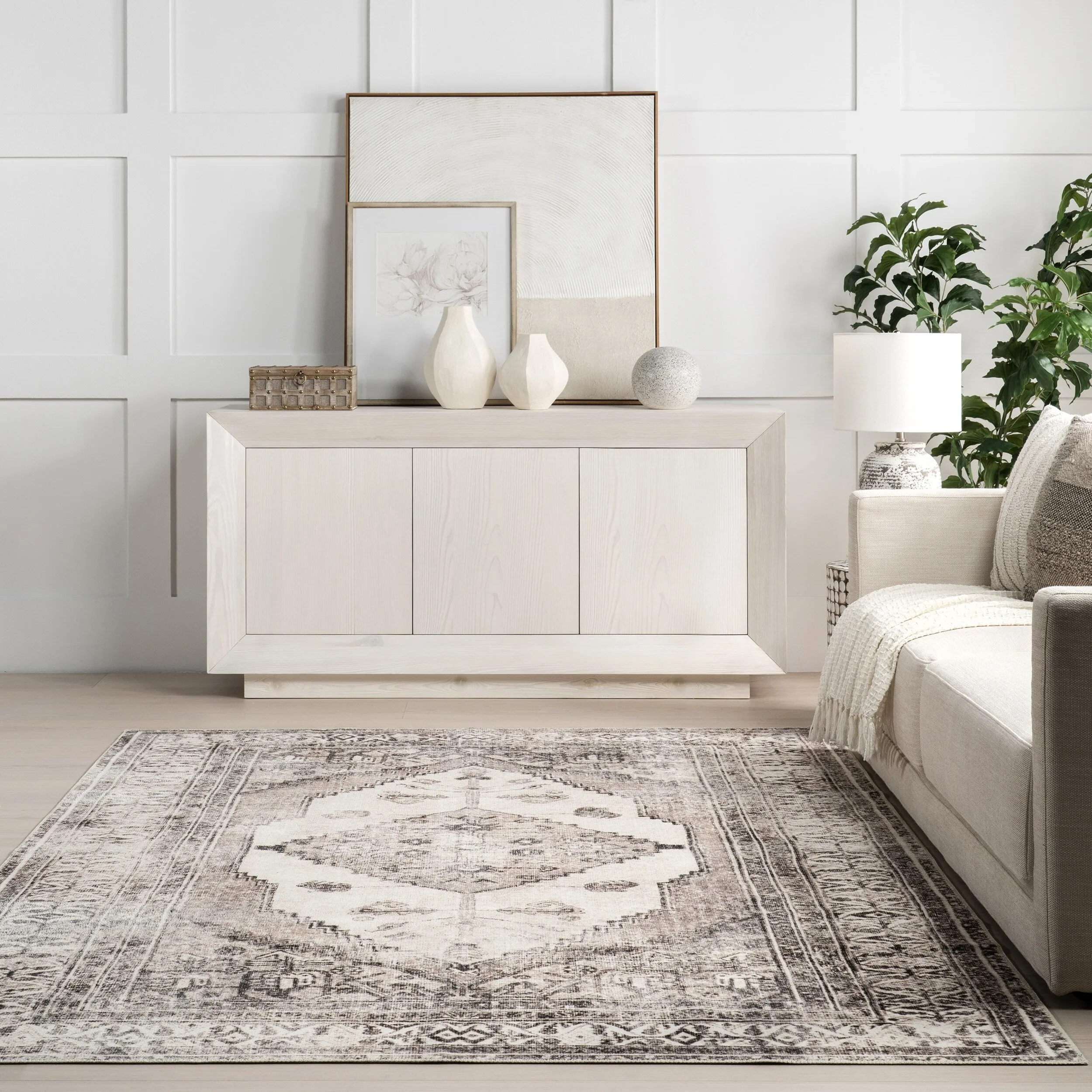 Nuloom Gladys SpinClean Machine Washable Vintage Medallion Area Rug