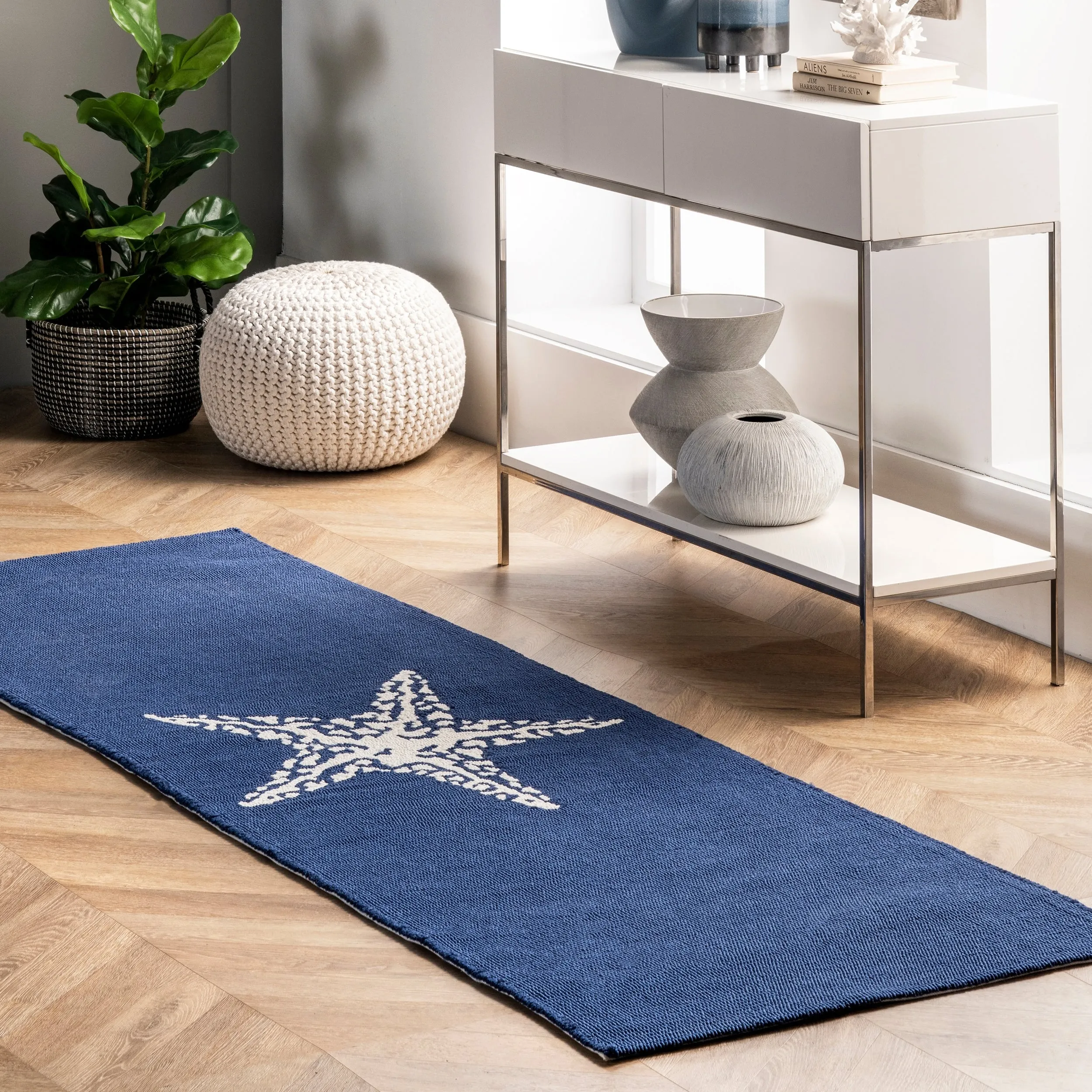 Nuloom Handmade Indoor/ Outdoor Contemporary Coastal Starfish Area Rug