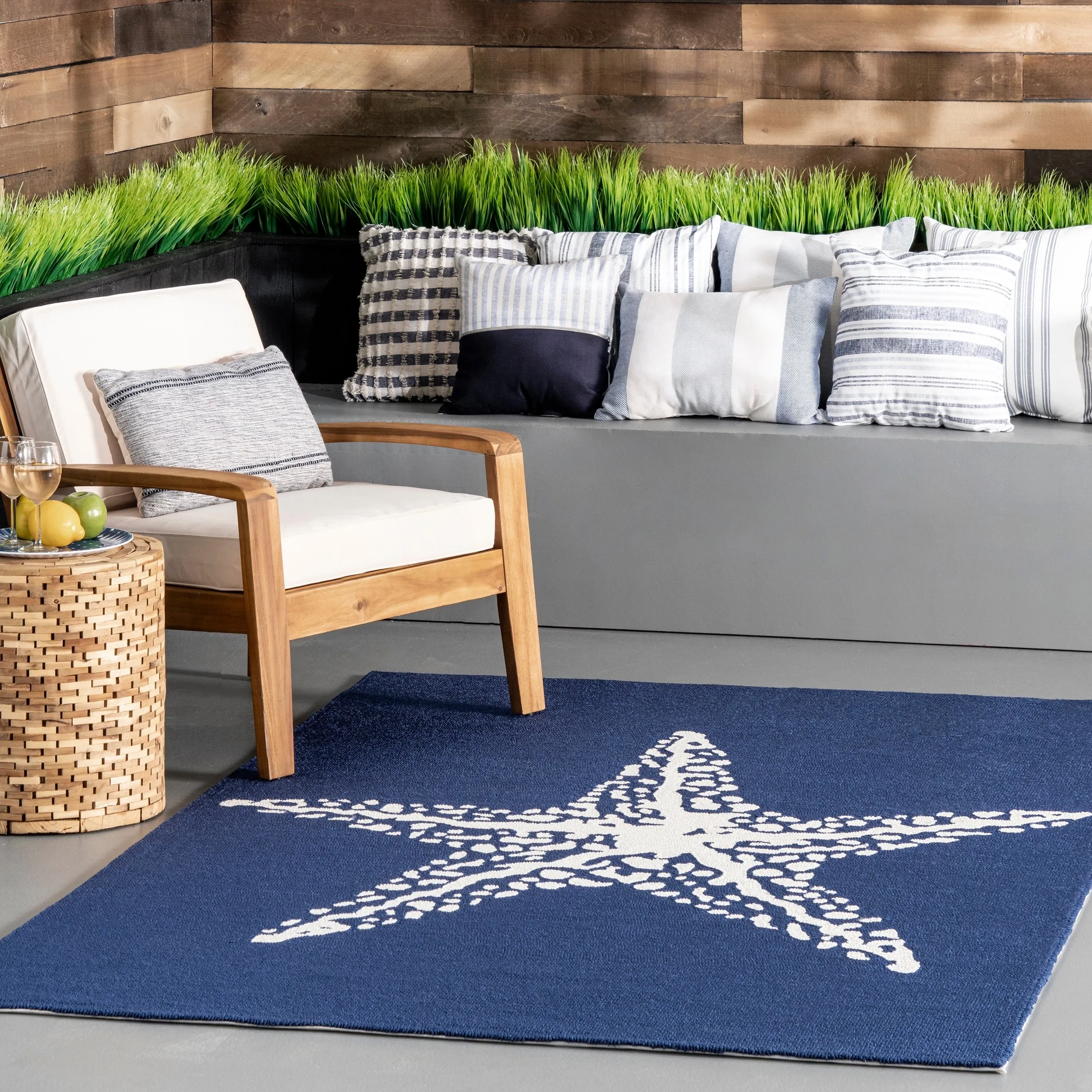 Nuloom Handmade Indoor/ Outdoor Contemporary Coastal Starfish Area Rug