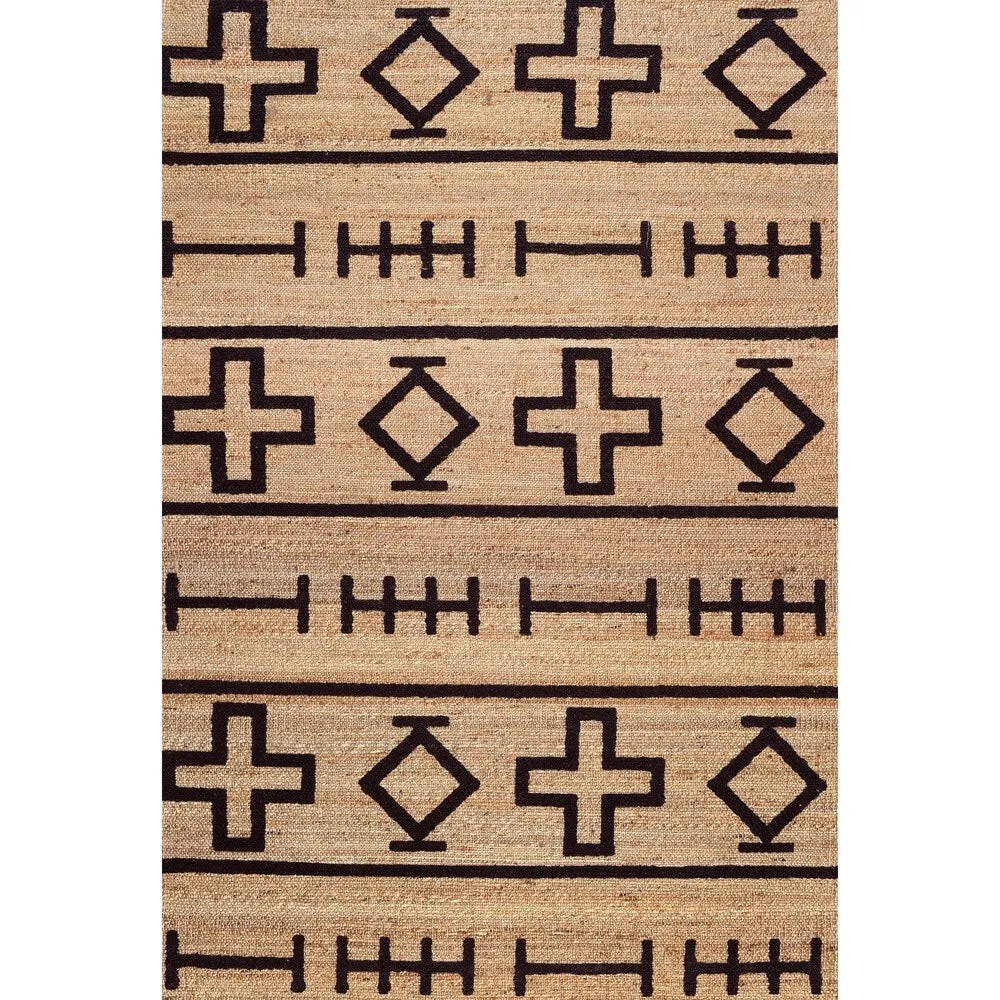 Nuloom Handmade Native Drawings Jute Natural Runner Rug