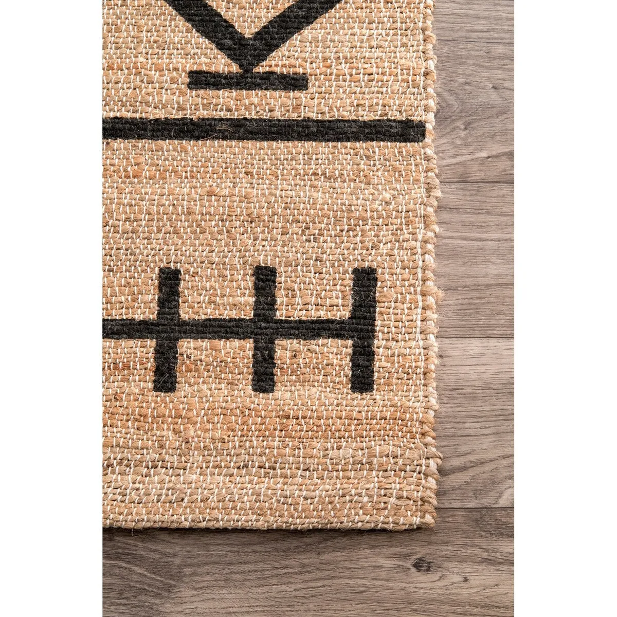 Nuloom Handmade Native Drawings Jute Natural Runner Rug
