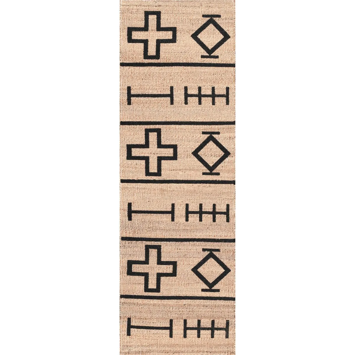 Nuloom Handmade Native Drawings Jute Natural Runner Rug