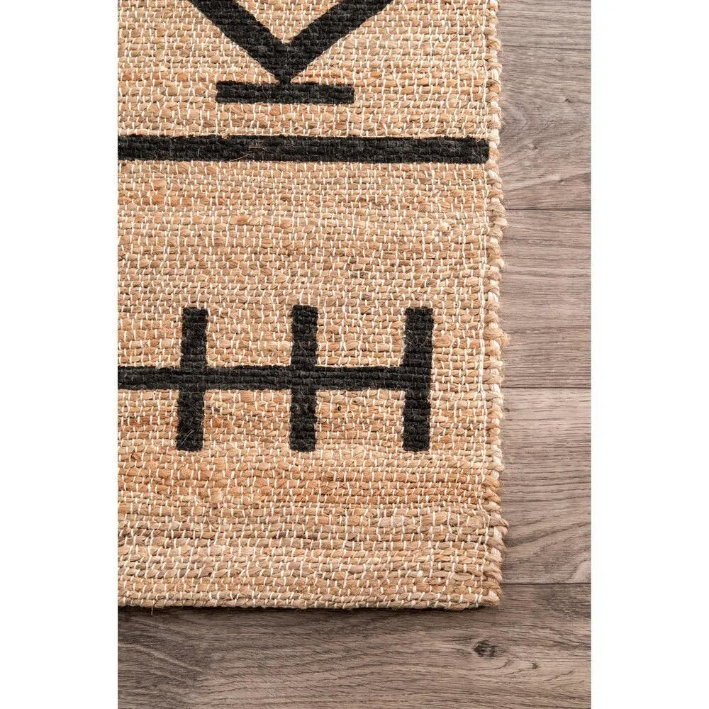 Nuloom Handmade Native Drawings Jute Natural Runner Rug