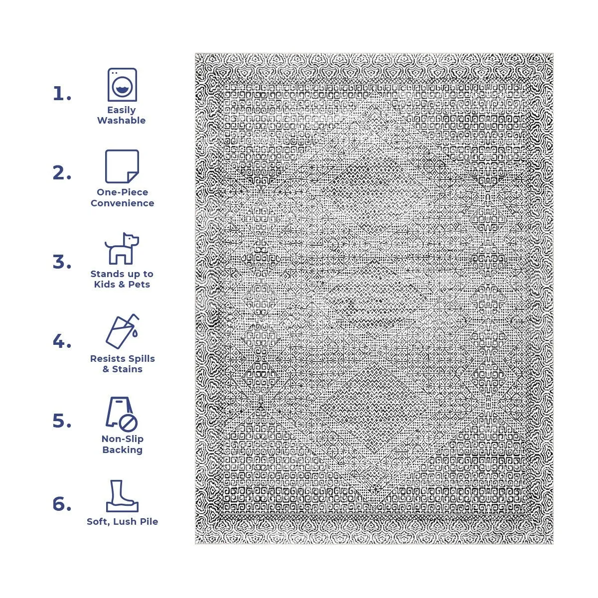 Nuloom Hart SpinClean Abstract Tribal Machine Washable Area Rug